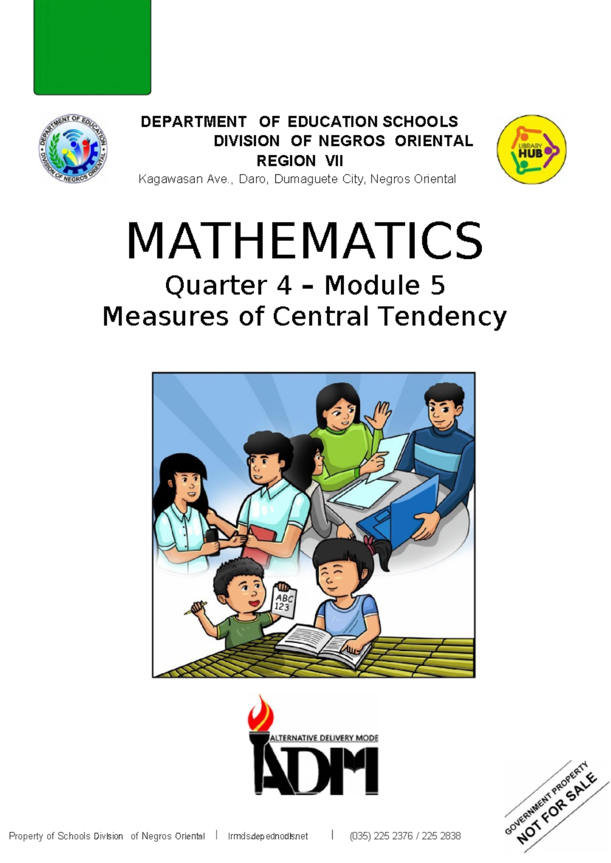 Math 7 Q4 Module 5: Measures of Central Tendency - Studocu