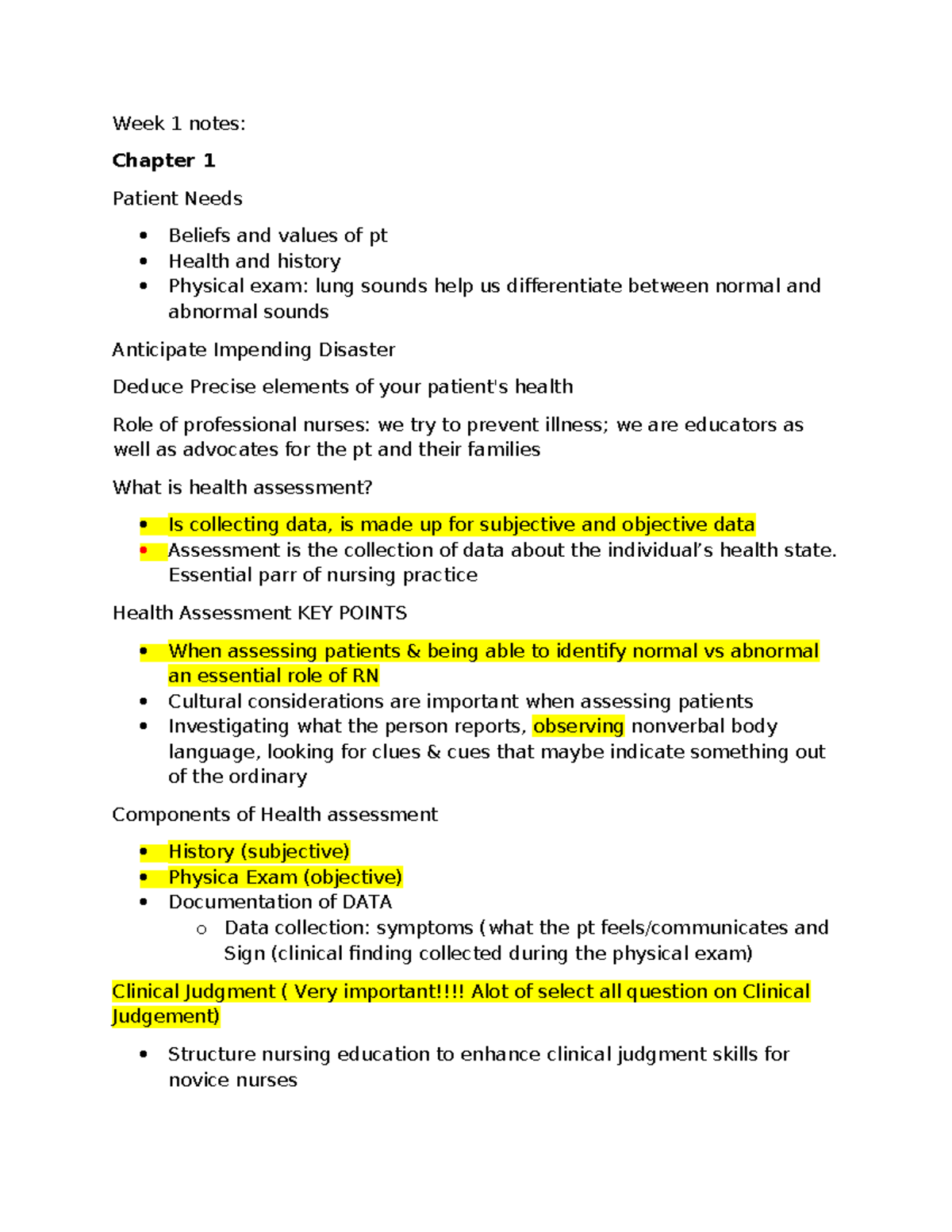 Health Assessment 1: Key Concepts, Techniques, and Clinical Judgments ...