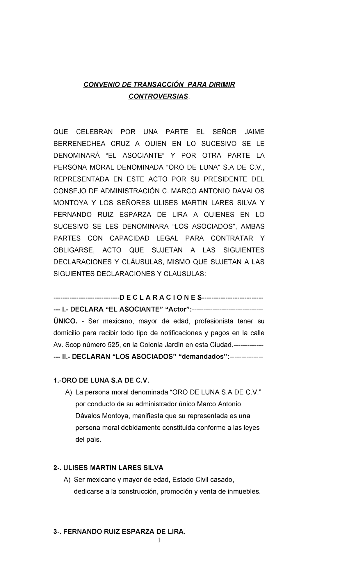Convenio de Transacción para Dirimir Controversias - SLP 2023 - Studocu