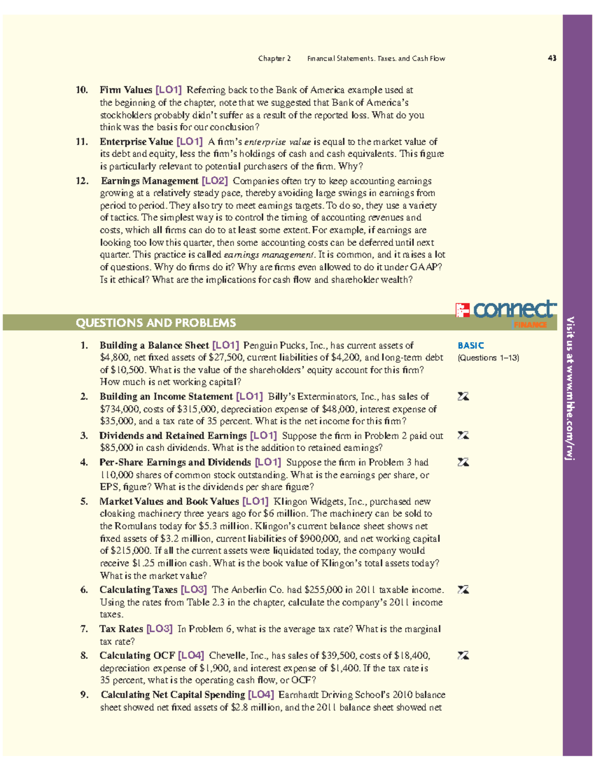 Homework - Chapter 2-2: Financial Statements & Cash Flow Analysis - Studocu