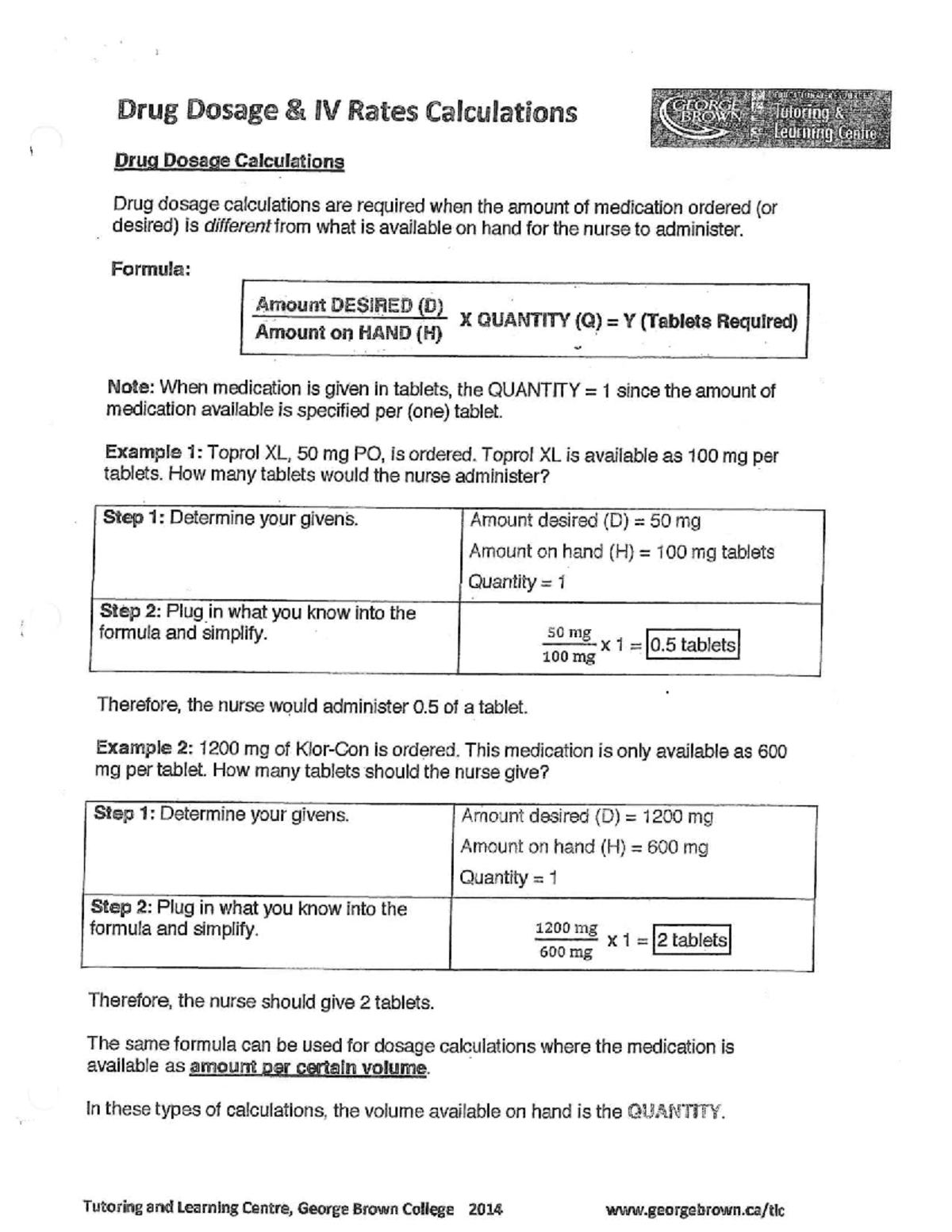 Final Exam Review: Drug Dosage IV Rates Calculations (Course Code ...