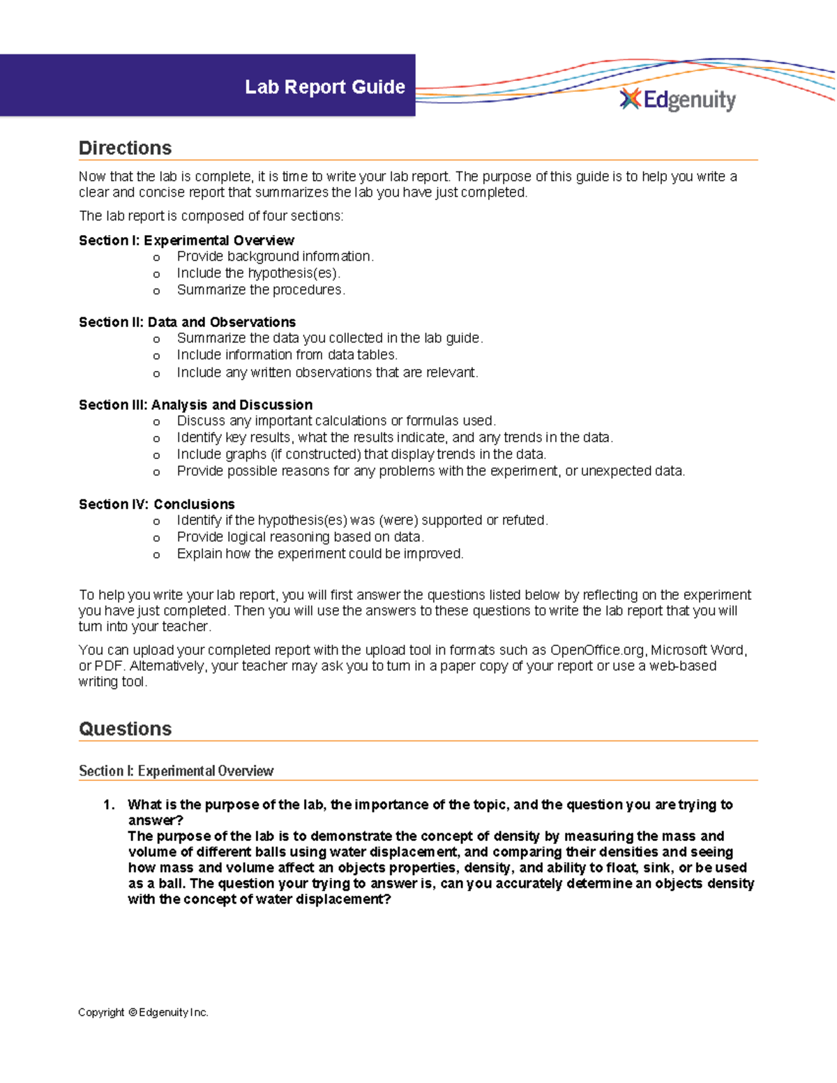 Lab Report Guide: Writing Structure and Key Sections for Labs - Studocu