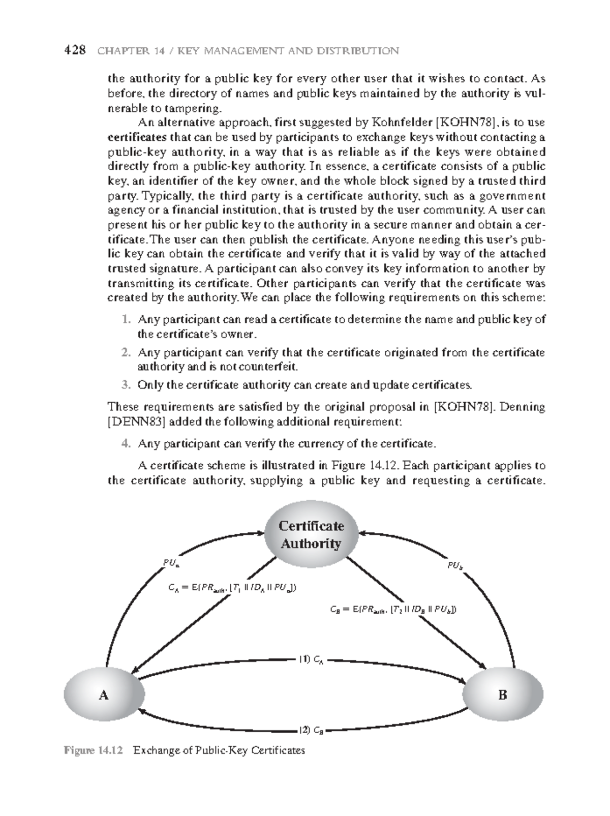 428 CHAPTER 14 KEY MANAGEMENT & CERTIFICATE DISTRIBUTION - Studocu