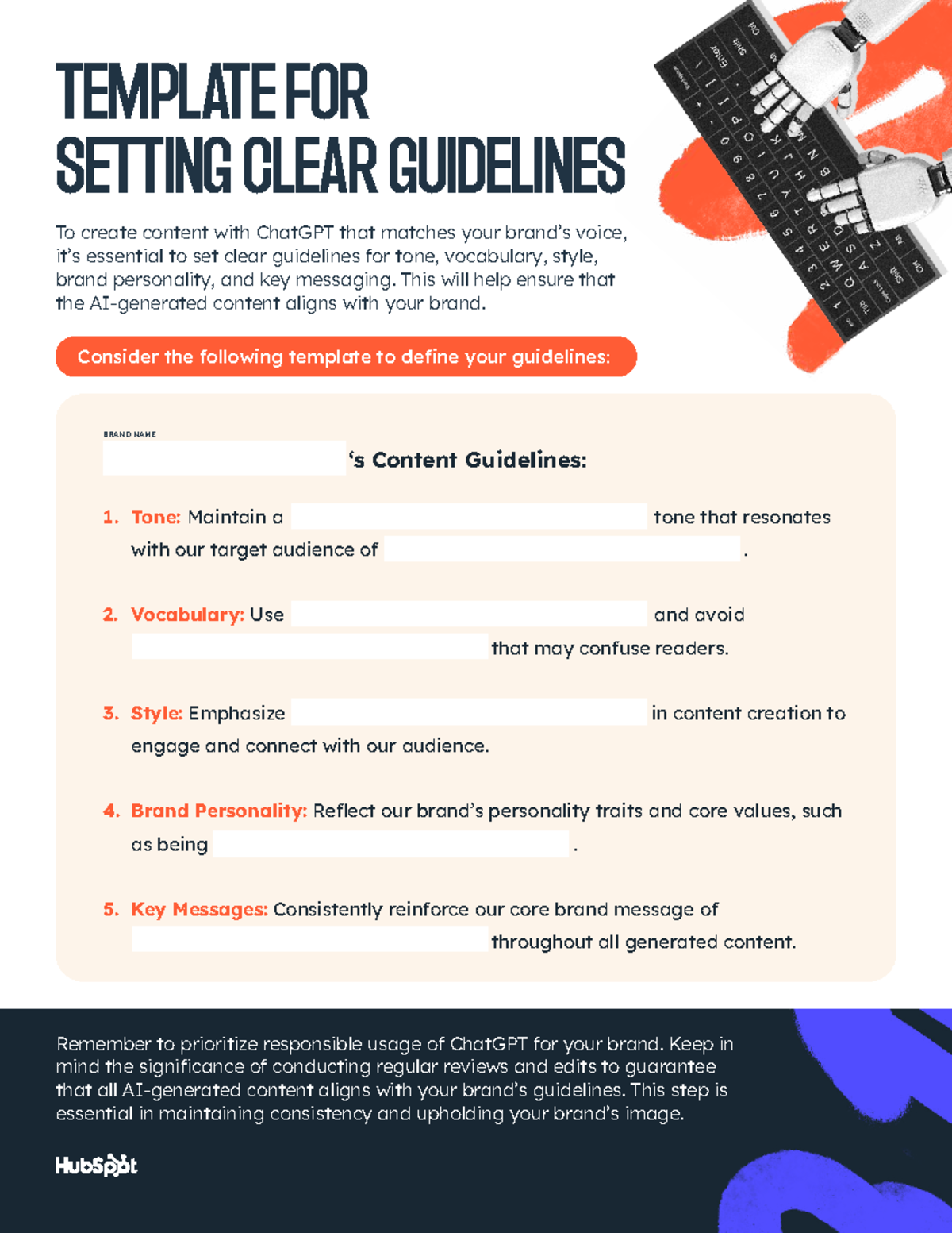 Template for Establishing Content Guidelines with ChatGPT - Studocu