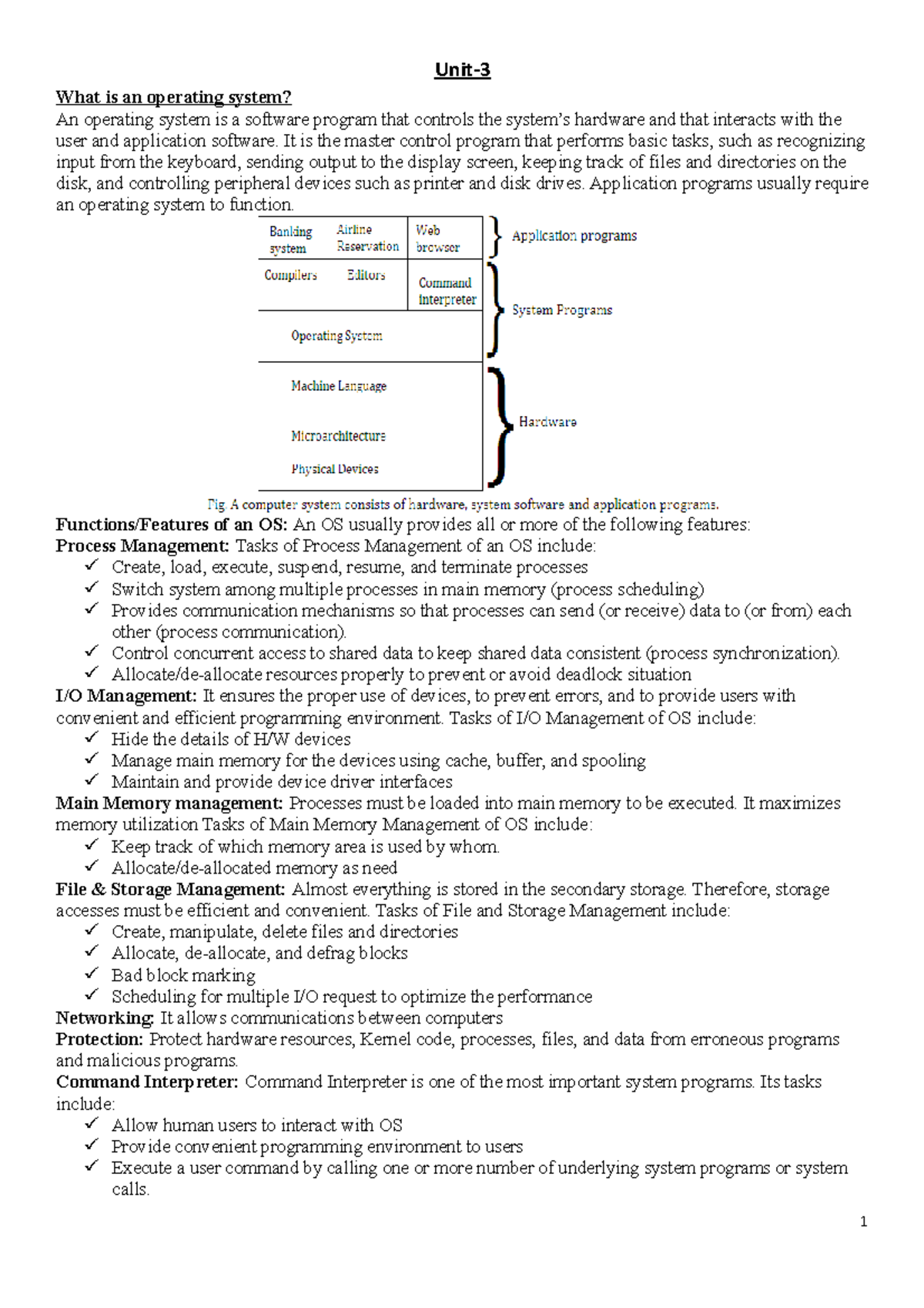 Fundamental Unit 3 - OS Concepts Lecture Notes - Studocu