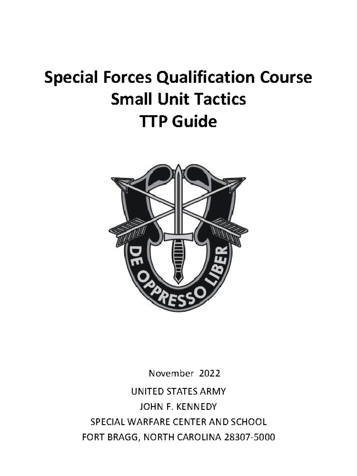 SUT Handbook: Special Forces Qualification Course Tactics Guide - Studocu