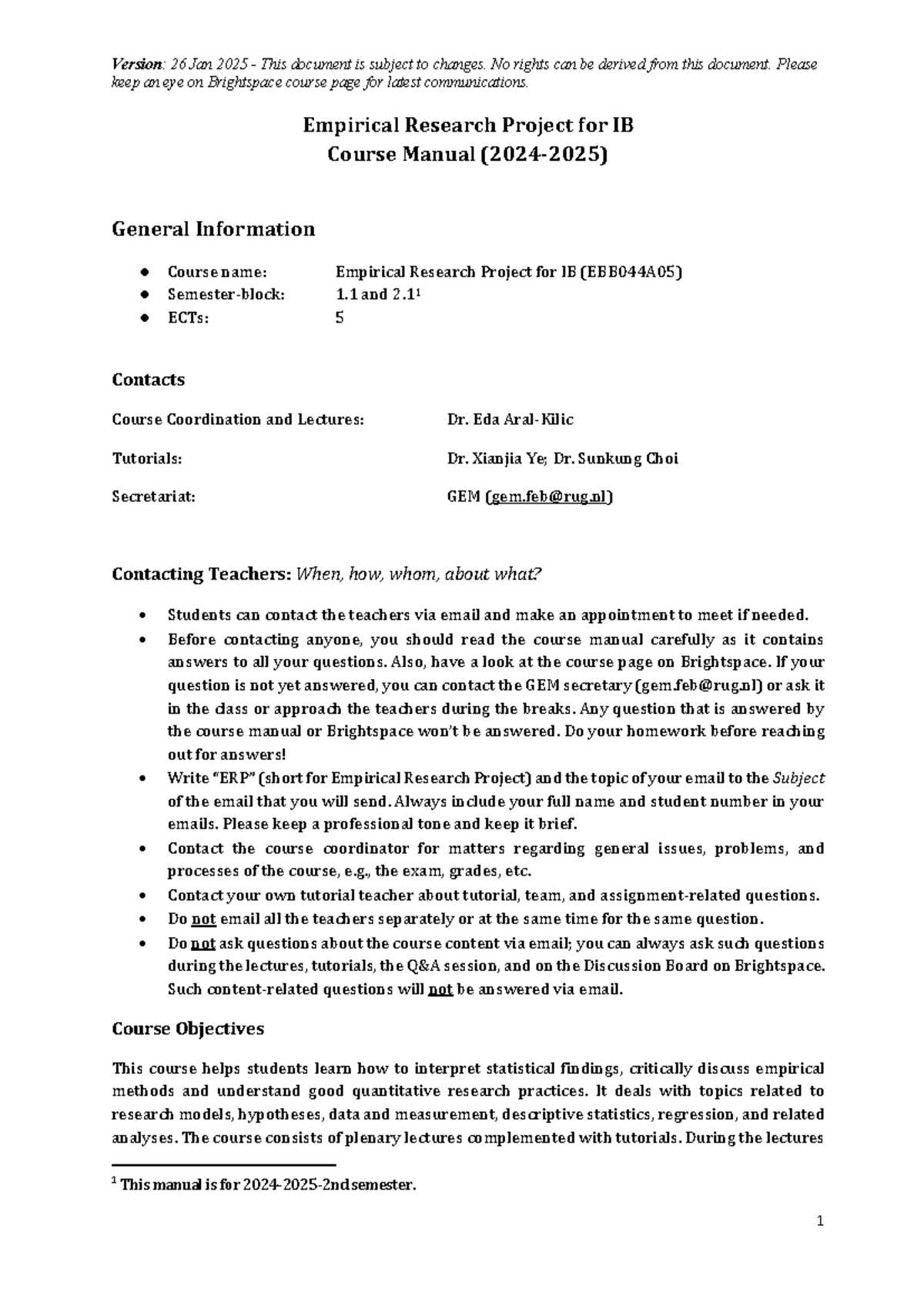 Empirical Research Project for IB (EBB044A05) Course Manual 2024-25 ...