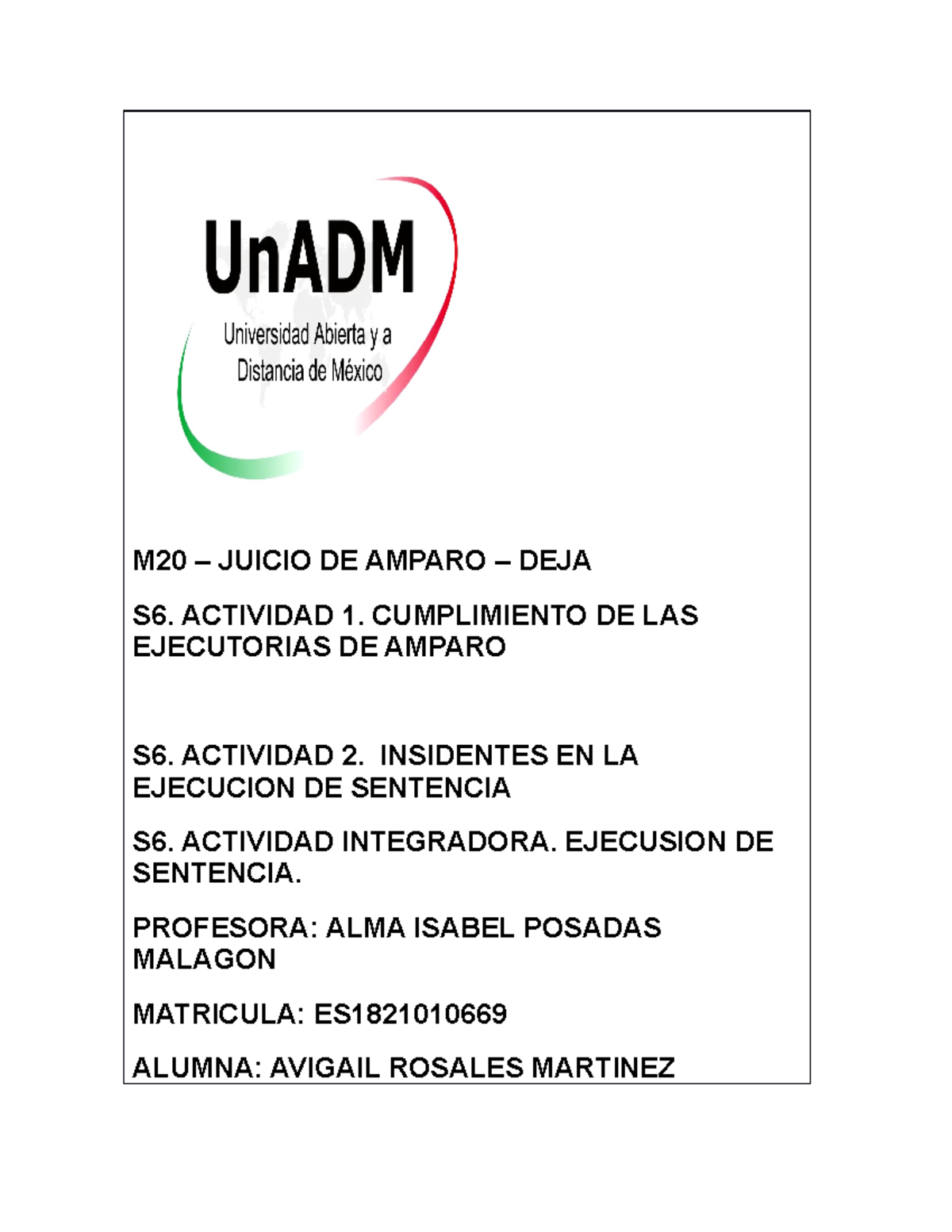 M20 U3 S6 AVRM - Actividades sobre Ejecución de Sentencias de Amparo ...