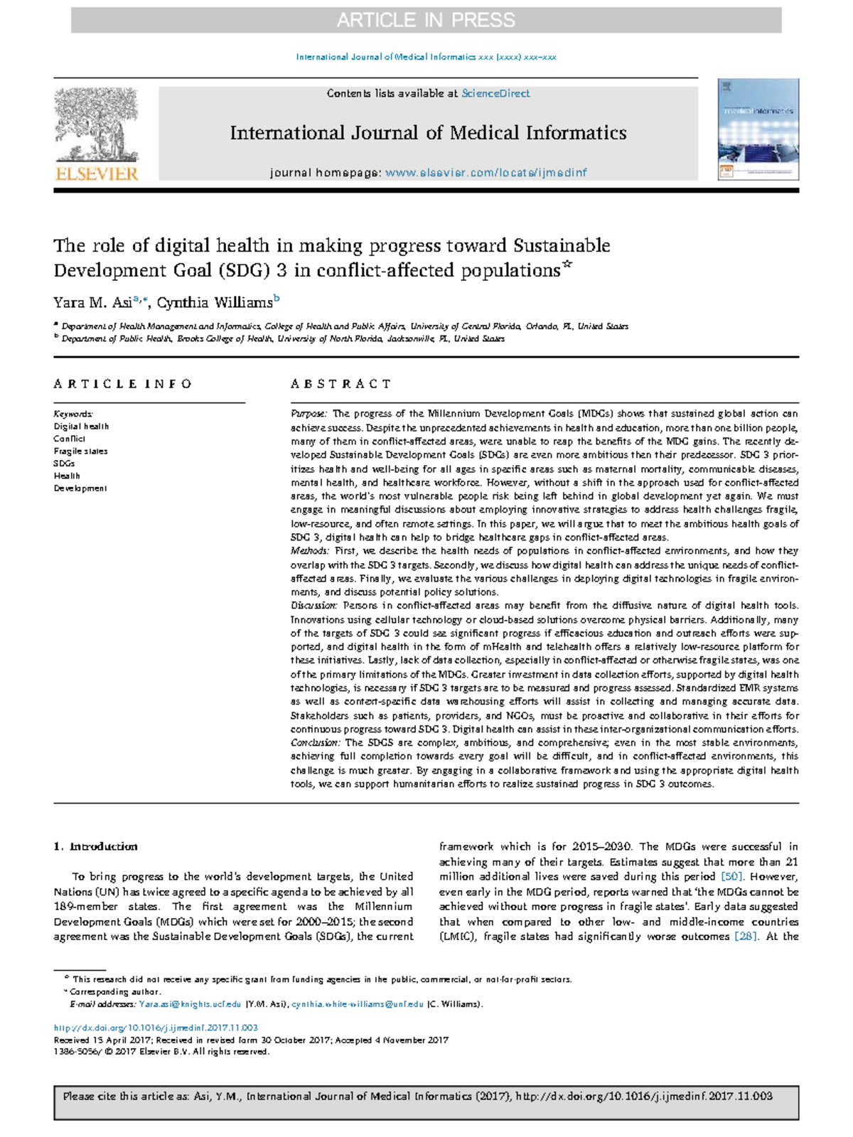 The Role of Digital Health in Achieving SDG 3 in Fragile States - Studocu