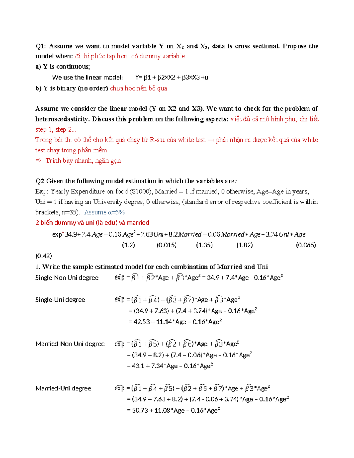 Ktl - Econometrics Lecture Notes: Model Proposals and Tests - Studocu