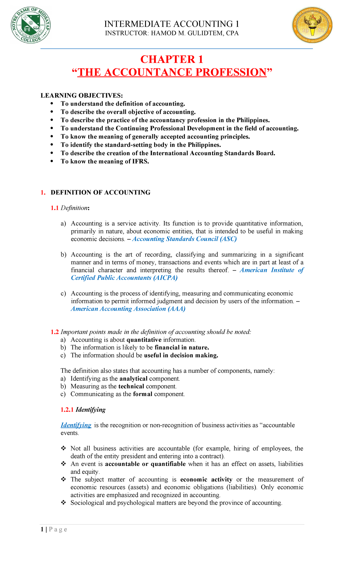 Intermediate Accounting 1: Chapter 1 - Understanding Accounting ...