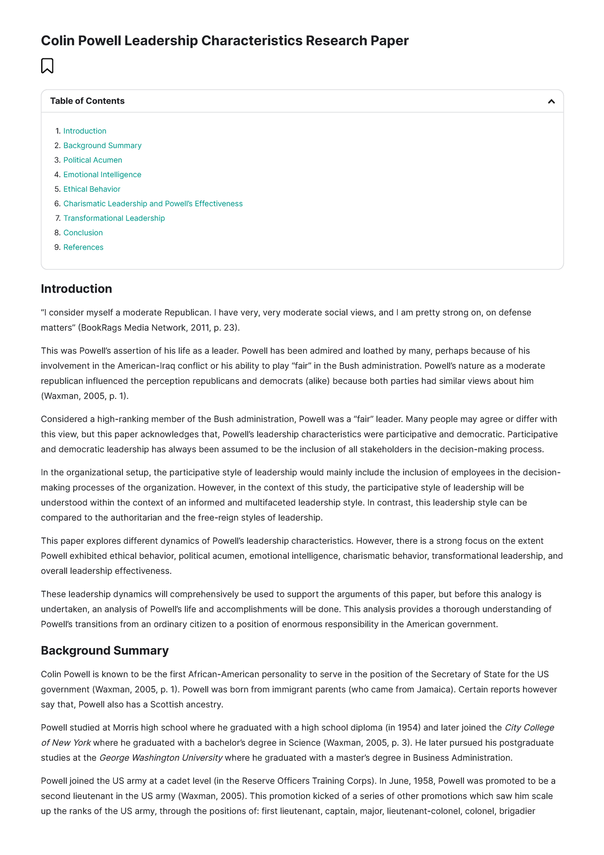 Colin Powell Leadership Characteristics: A Comprehensive Analysis ...