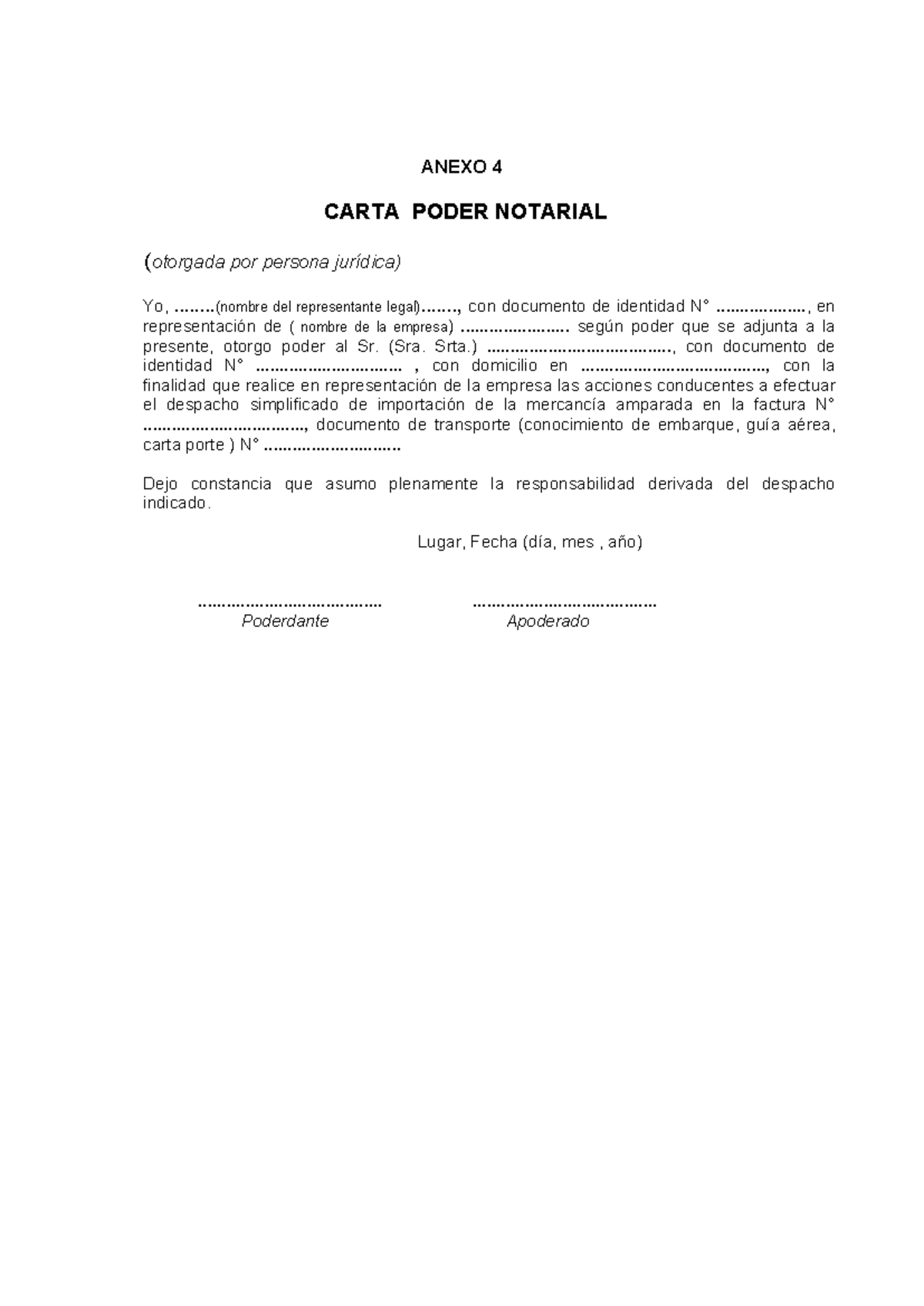 Anexo 4 - Rsnaa-423 - Carta Poder Notarial para Despacho de Importación ...