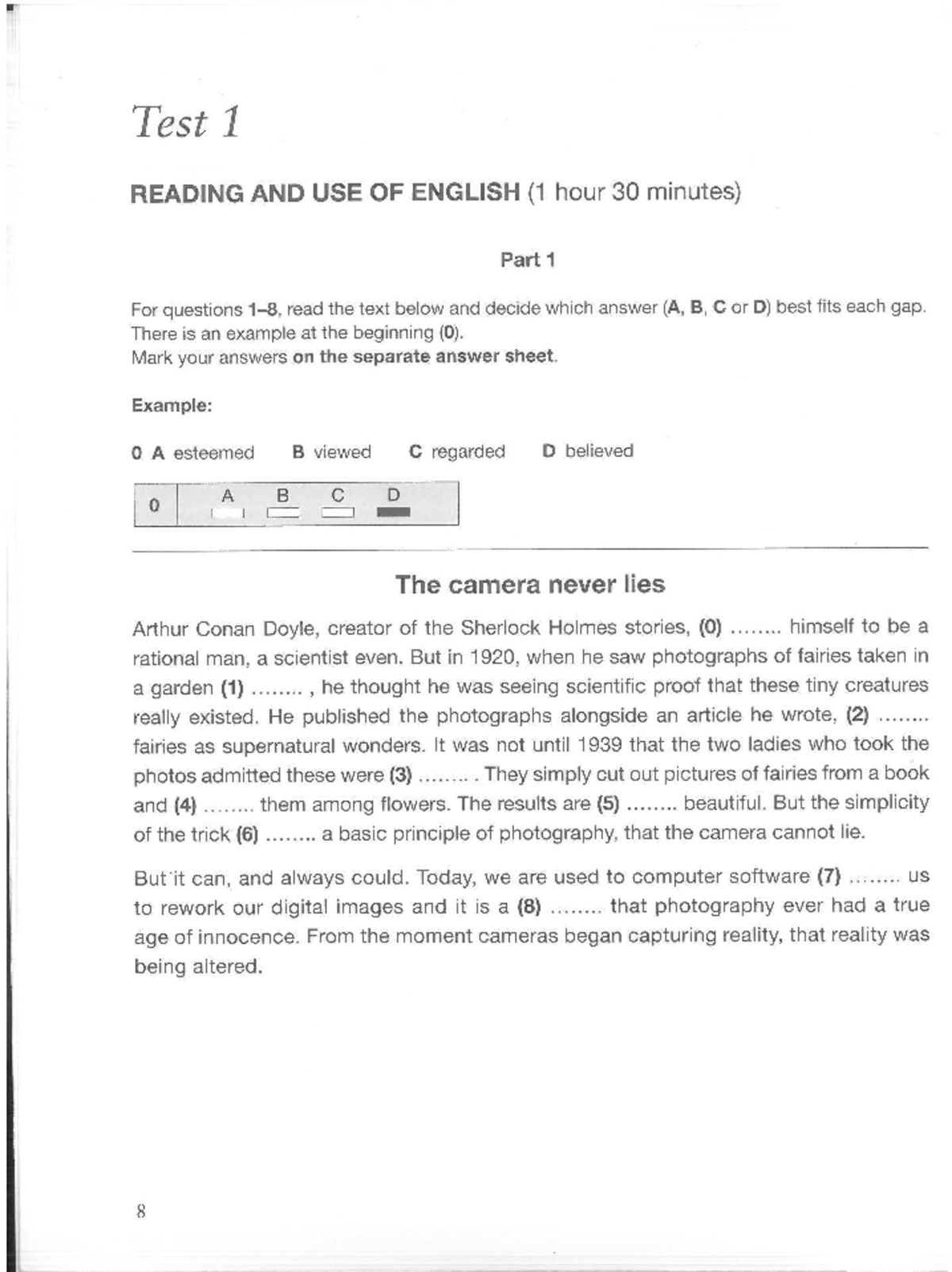 MOCK 1 - Examen de Preparación C1: Reading and Use of English - Studocu