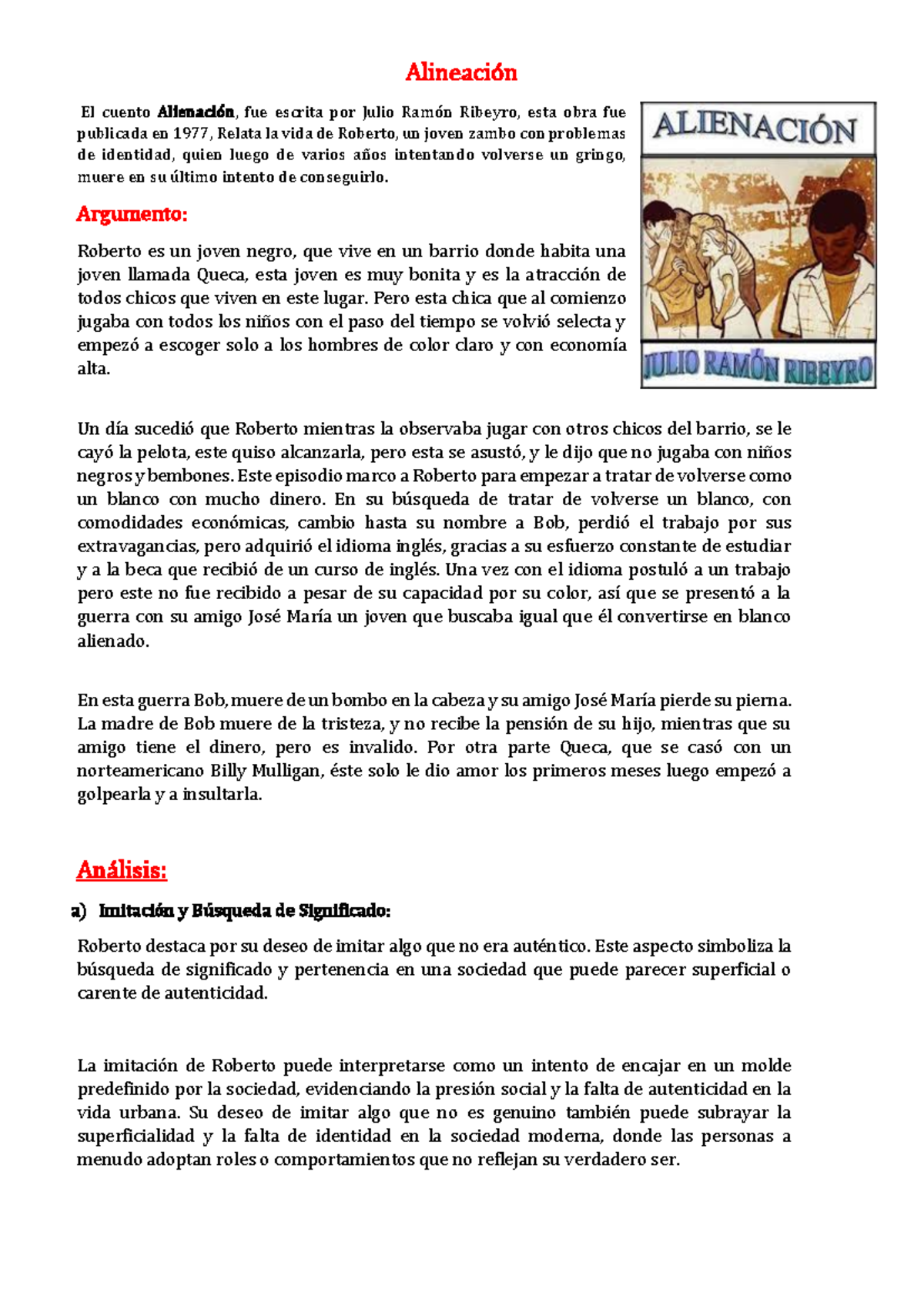 Análisis del cuento 