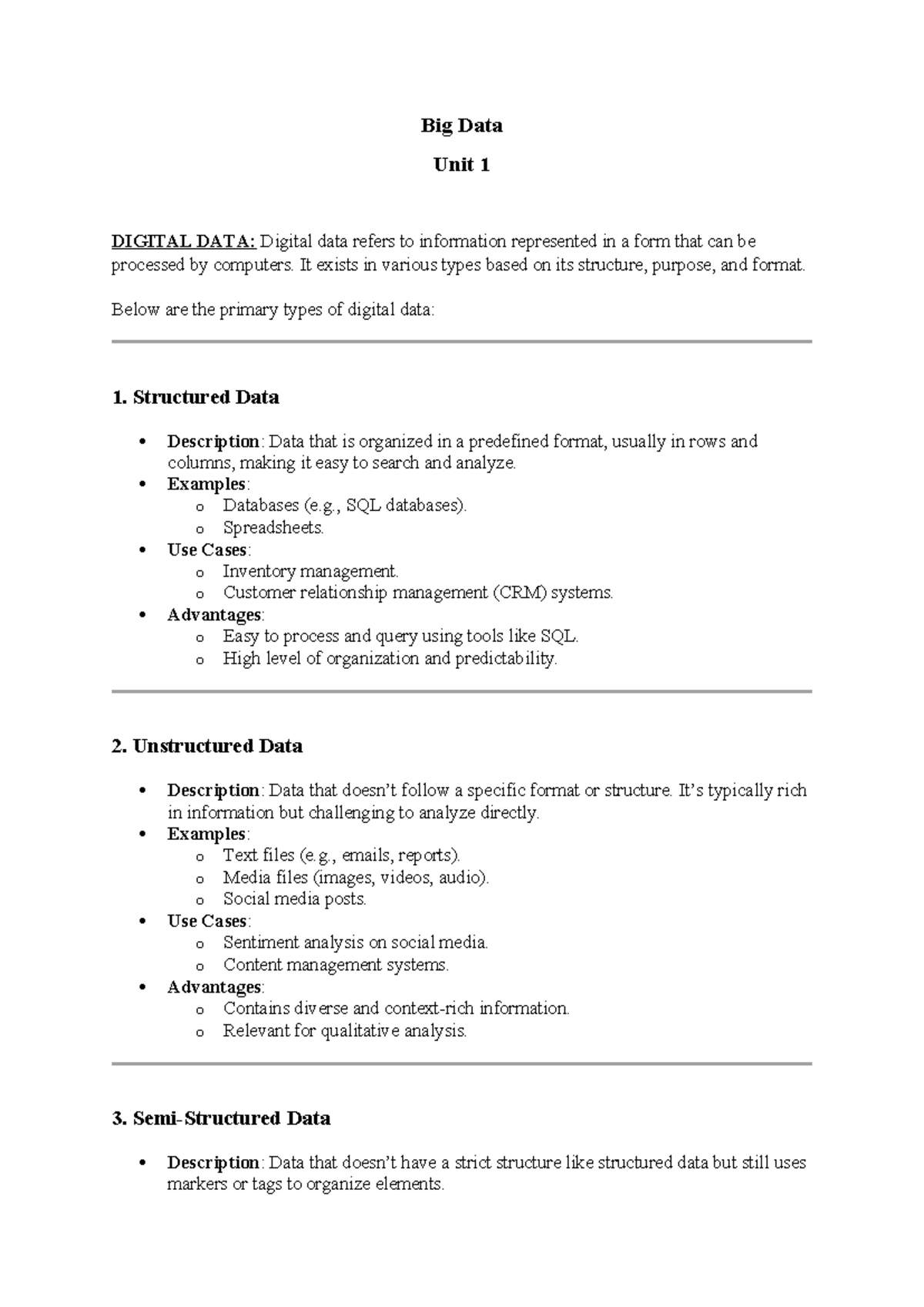 Big Data (Course Code: TBD) - Unit 1 Comprehensive Overview and Notes ...