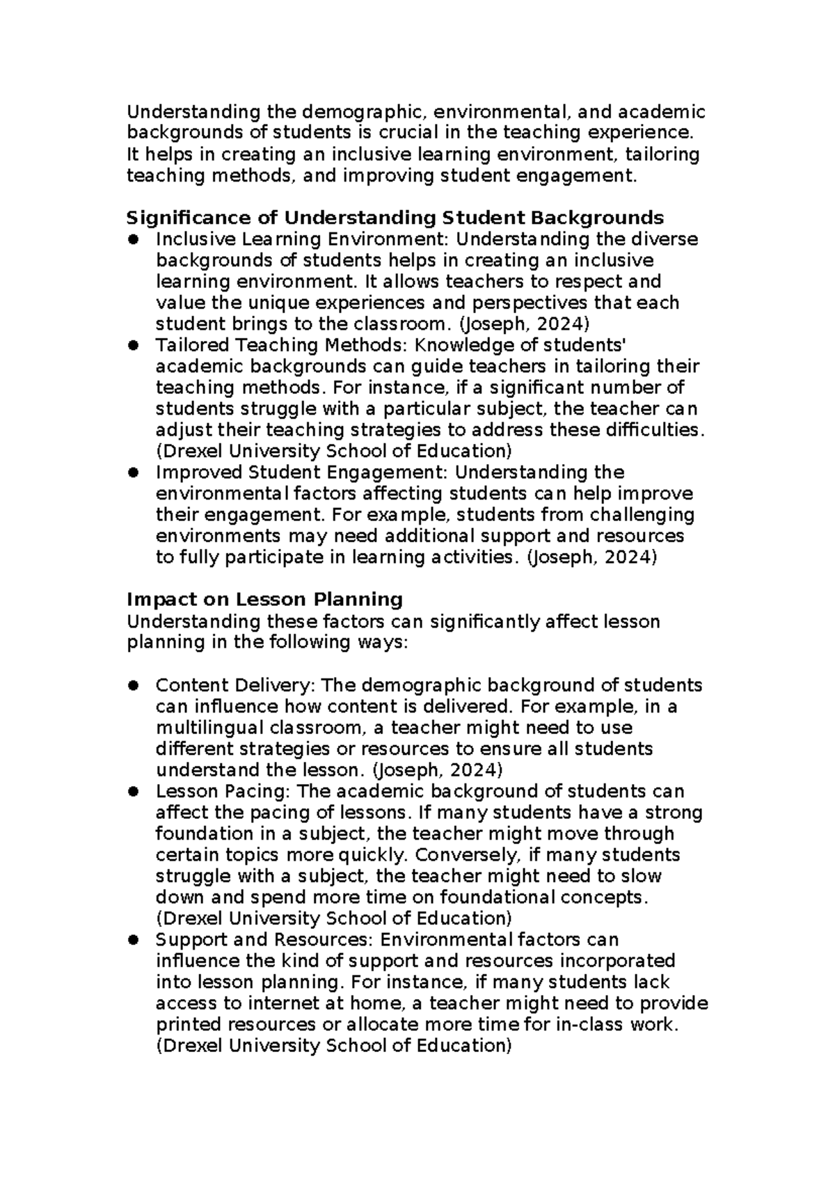 Understanding Student Backgrounds: Impact on Teaching & Lesson Planning ...