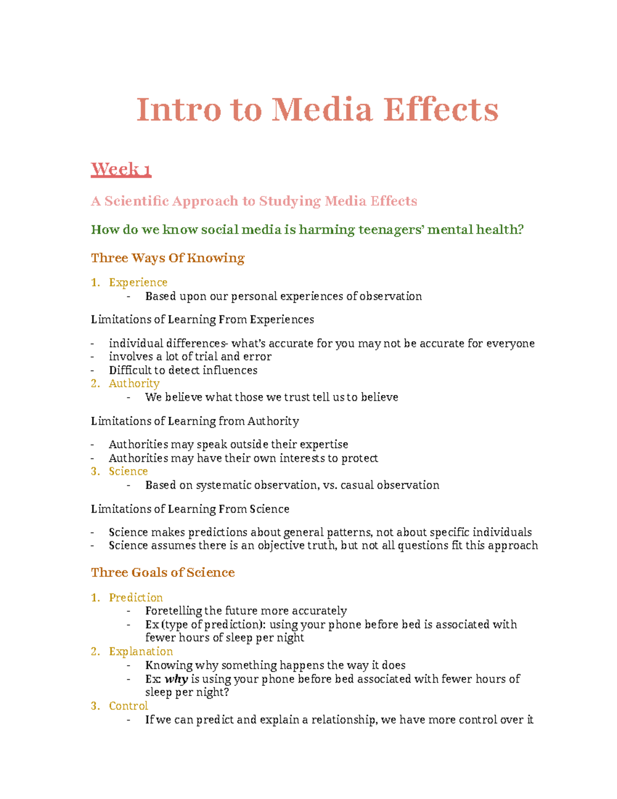 **Intro to Media Effects: Week 1 - Understanding Social Media's Impact ...