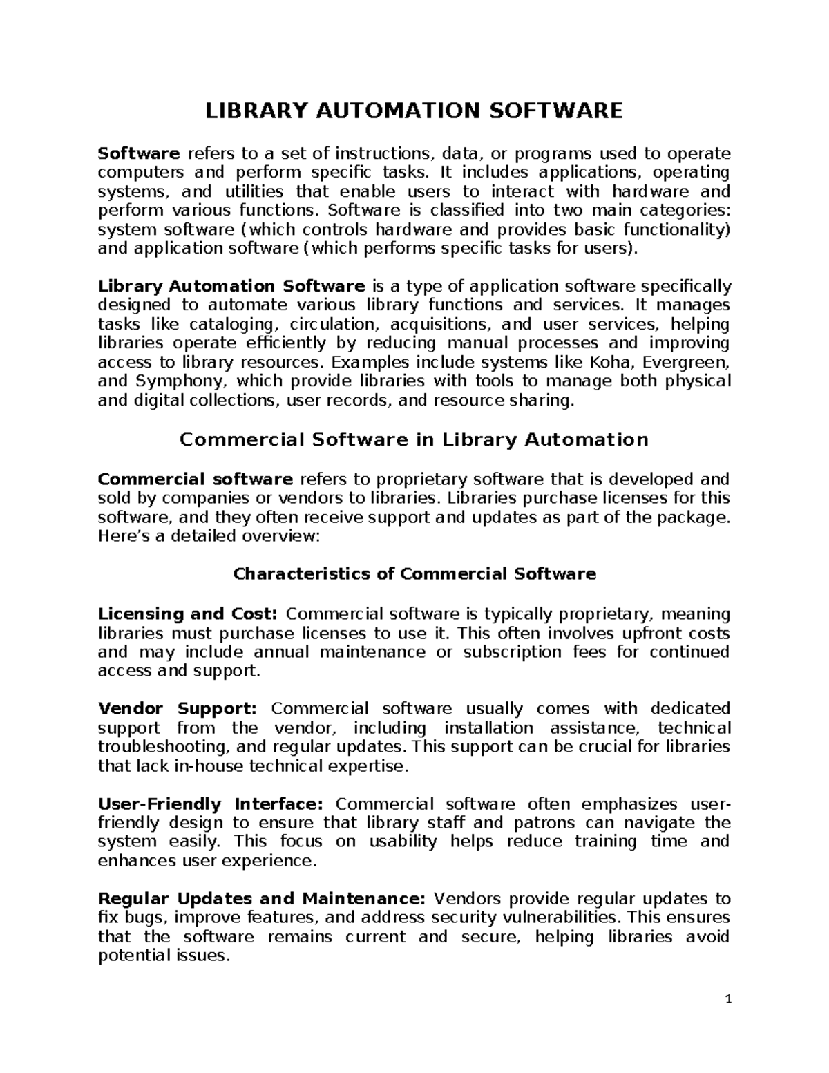 Lecture add 2 - LRCTURE NOTES - LIBRARY AUTOMATION SOFTWARE Software ...
