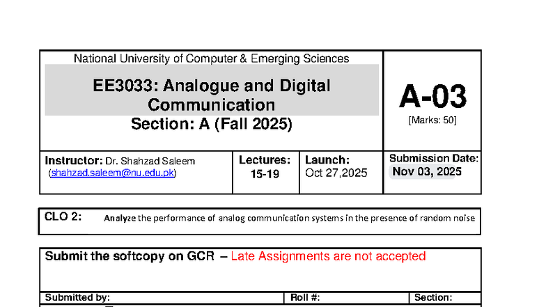 Assignment 3 - notes - National University of Computer & Emerging ...