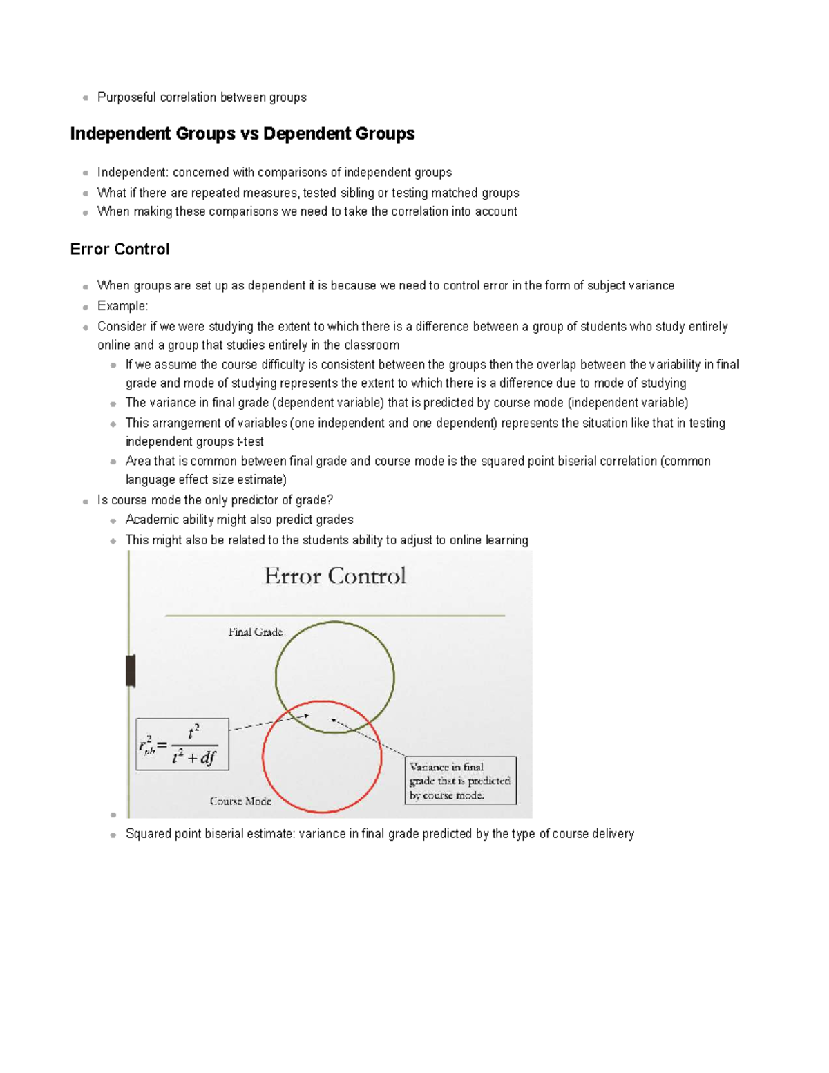 Dependent Groups t-test: Understanding Correlation and Error Control ...