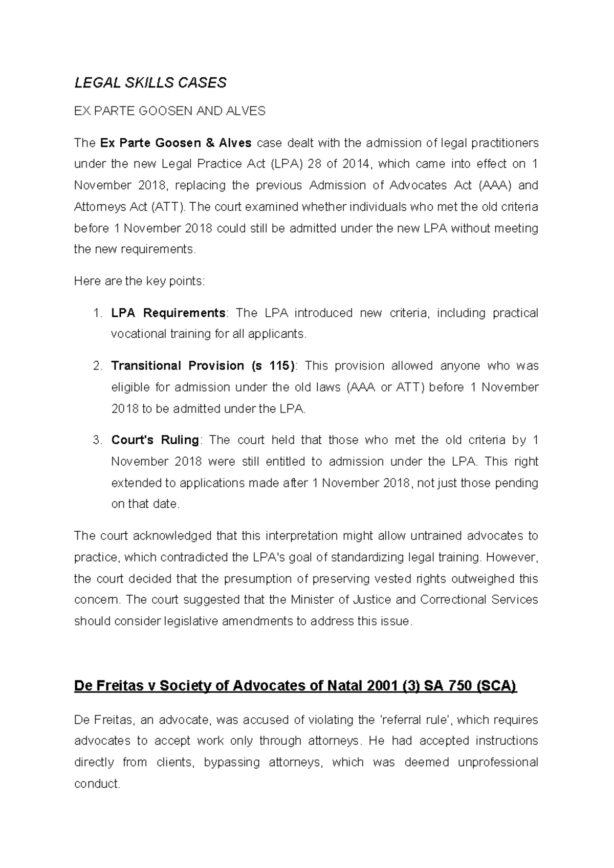 Legal Skills Cases Summary: Examining Key Legal Rulings in Law - Studocu