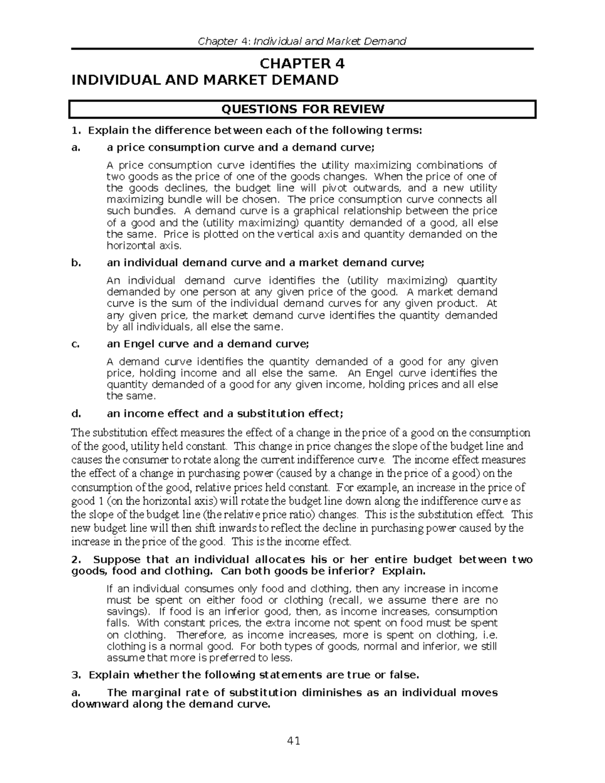 Chapter 4: Individual and Market Demand - Key Concepts and Review ...