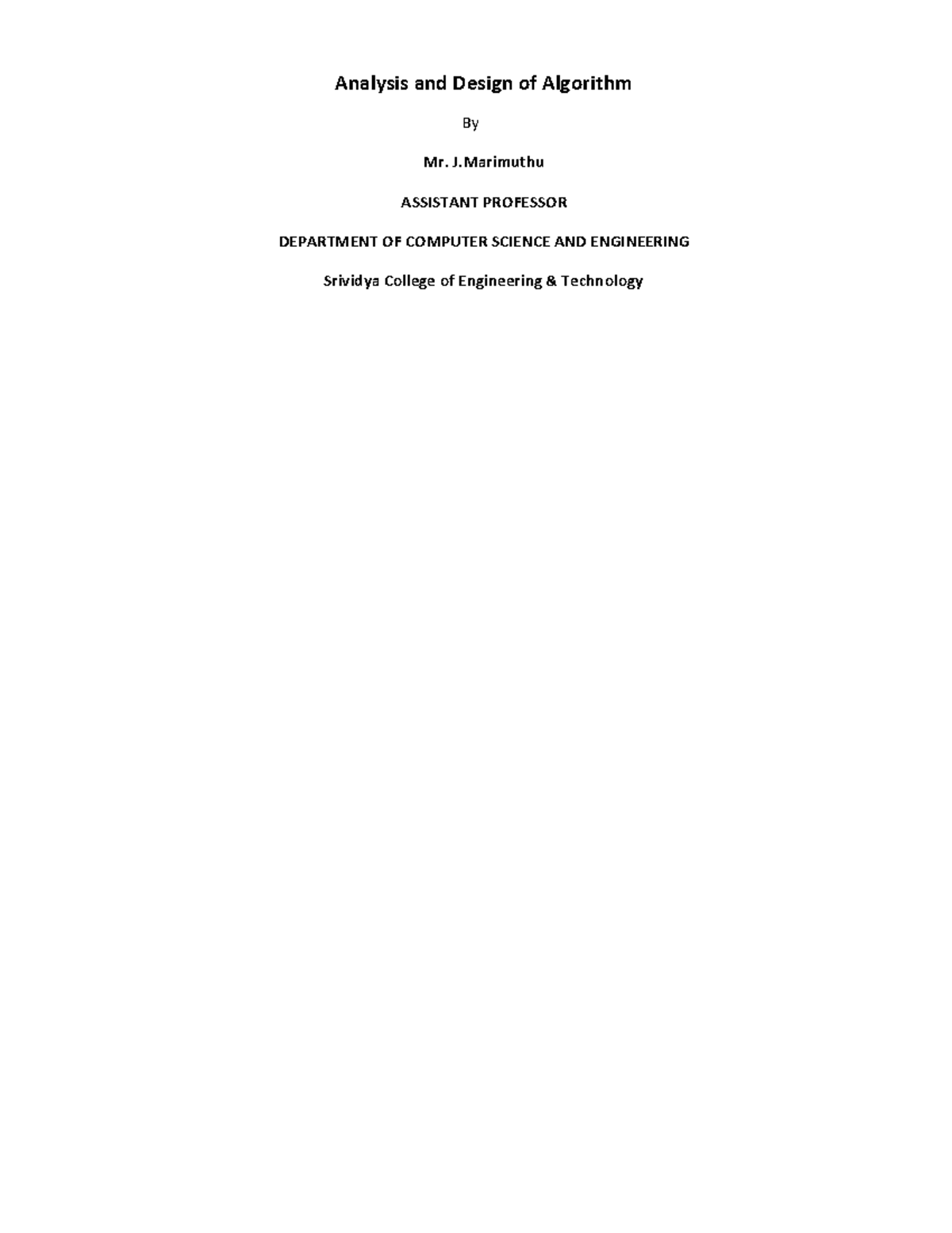 131 - CS8451, CS6402 Design & Analysis of Algorithms - Lecture Notes ...