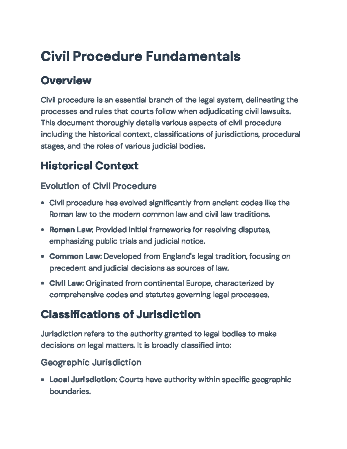 Civil Procedure Fundamentals: Overview and Key Principles - Civil ...