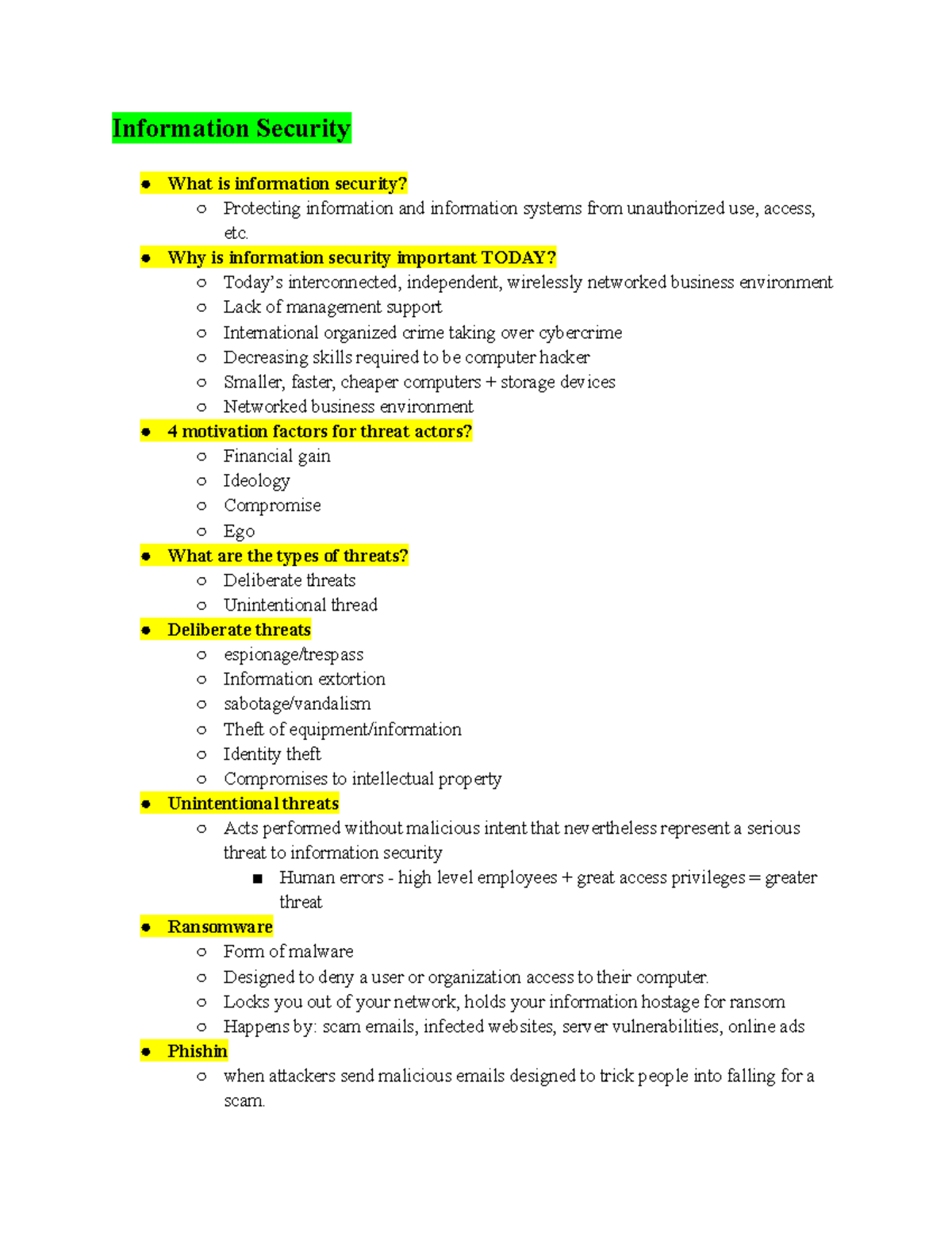 INFOSEC 101 - Comprehensive Study Guide for Understanding Security ...