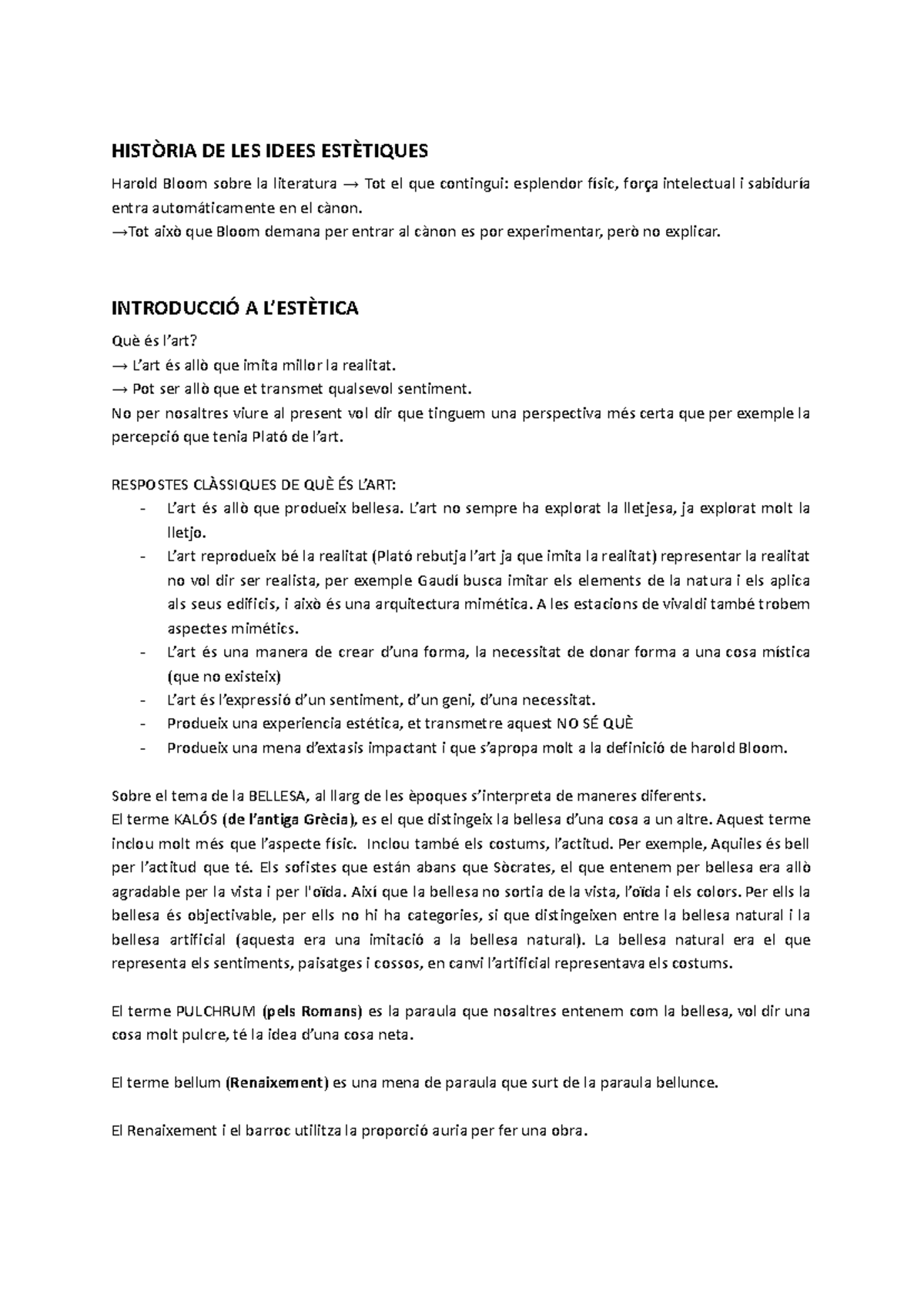 Història de les Idees Estètiques i Estètica Clàssica: Anàlisi Acadèmica ...