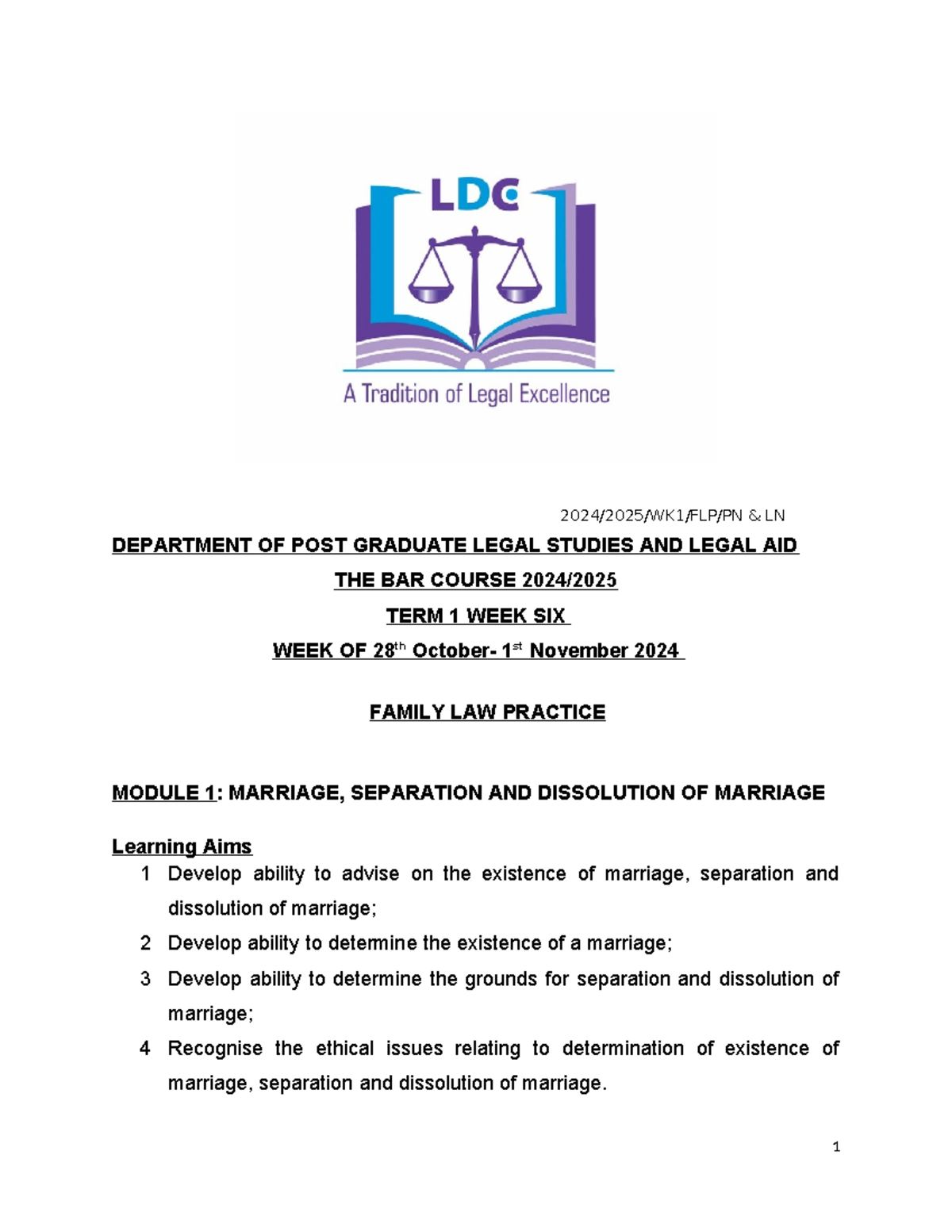 Family Law Practice 2024/25 - Week 1 Workshops - Final Exam Notes - Studocu