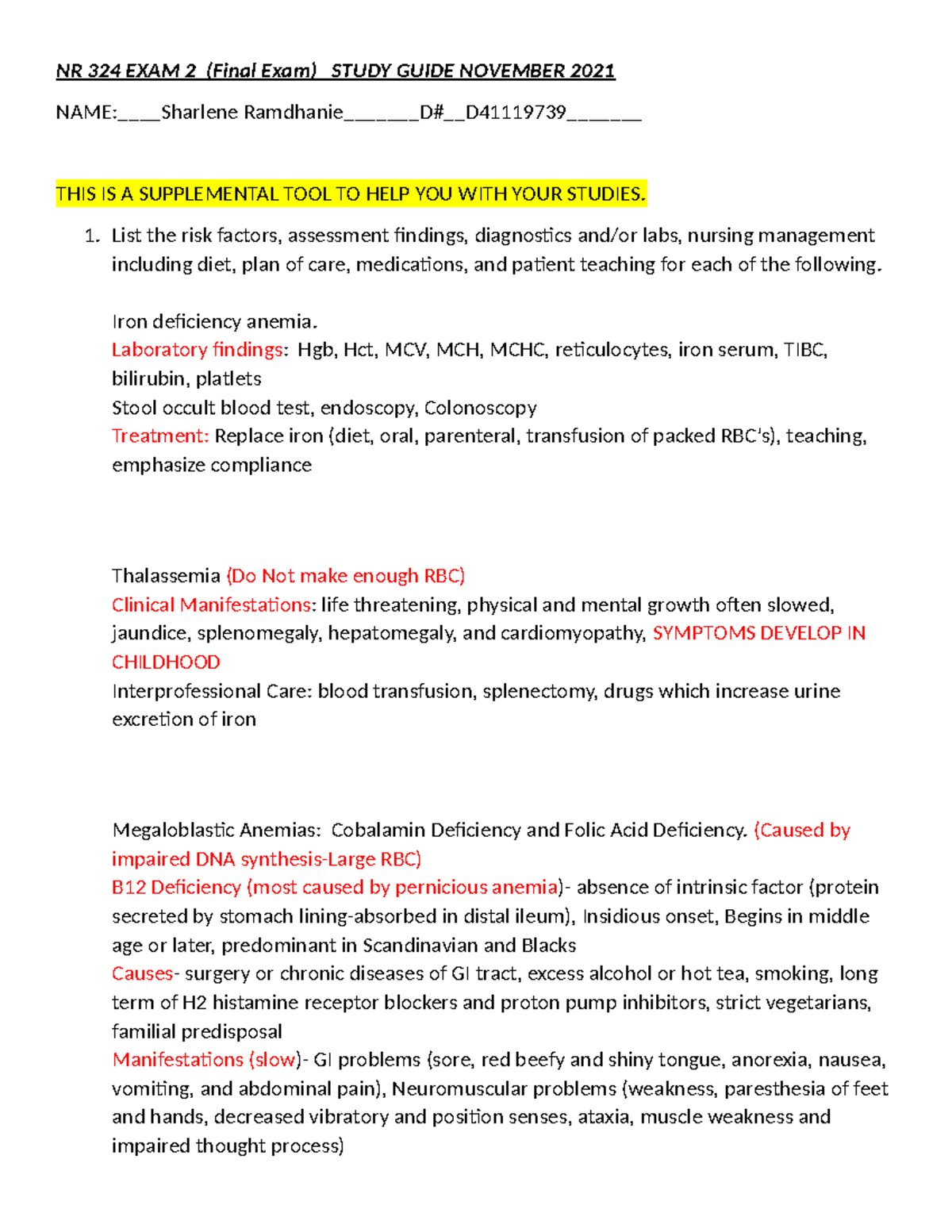 NR 324 Final Exam Study Guide - Comprehensive Review for Exam 2 - Studocu