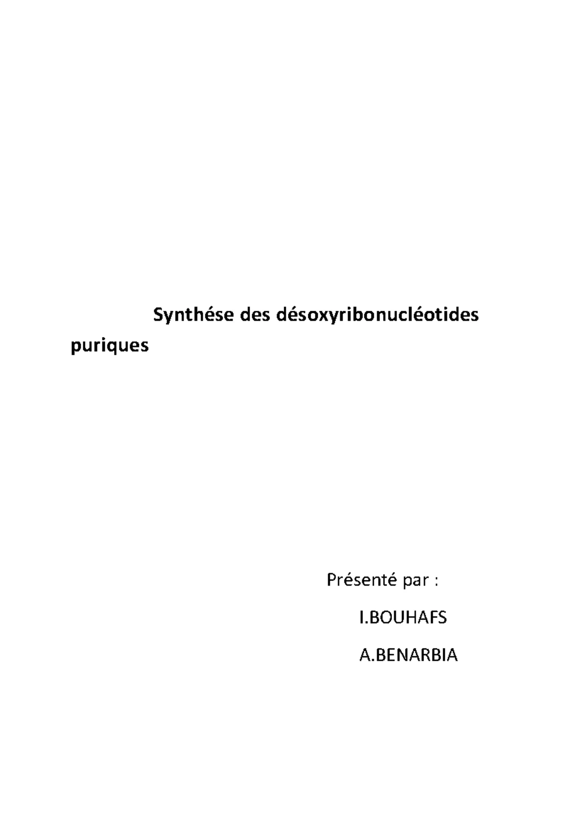 Structure et Propriétés Physico-Chimiques de l'ADN - Cours de Biochimie ...