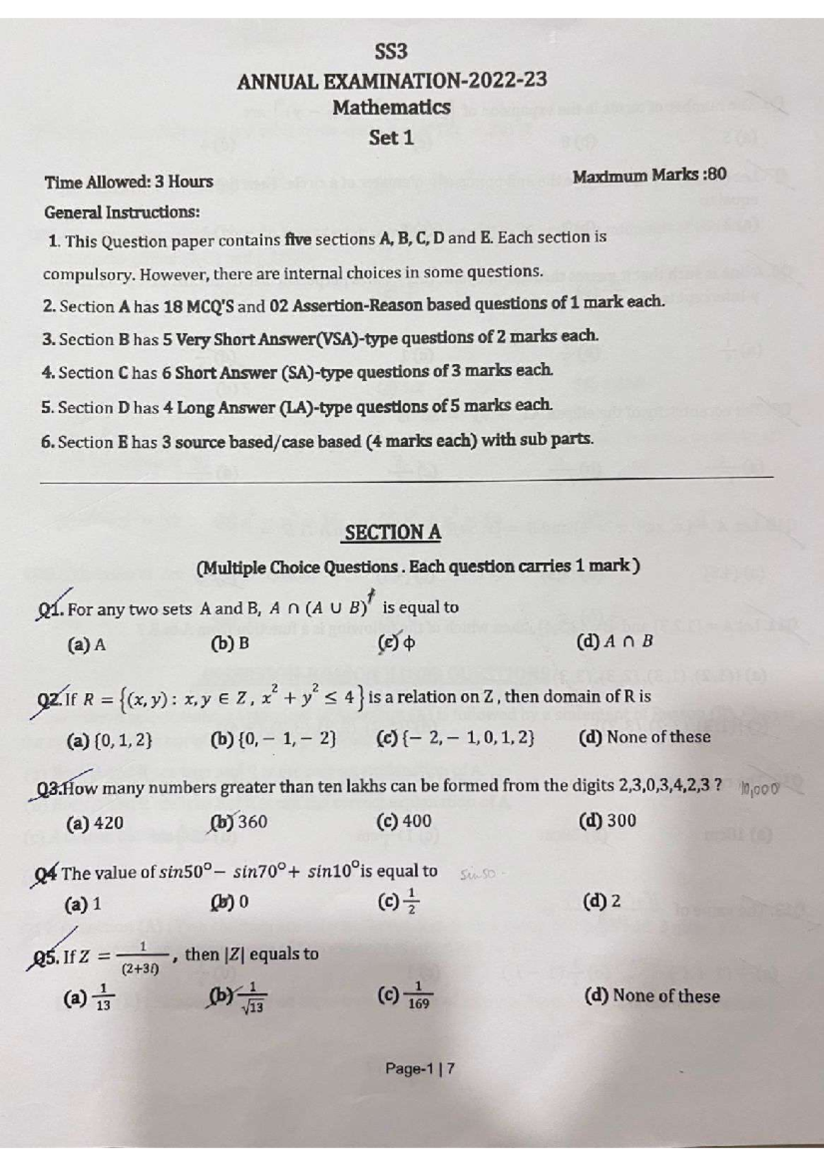 DPS RKP Class 11 Question Paper Overview - Studocu