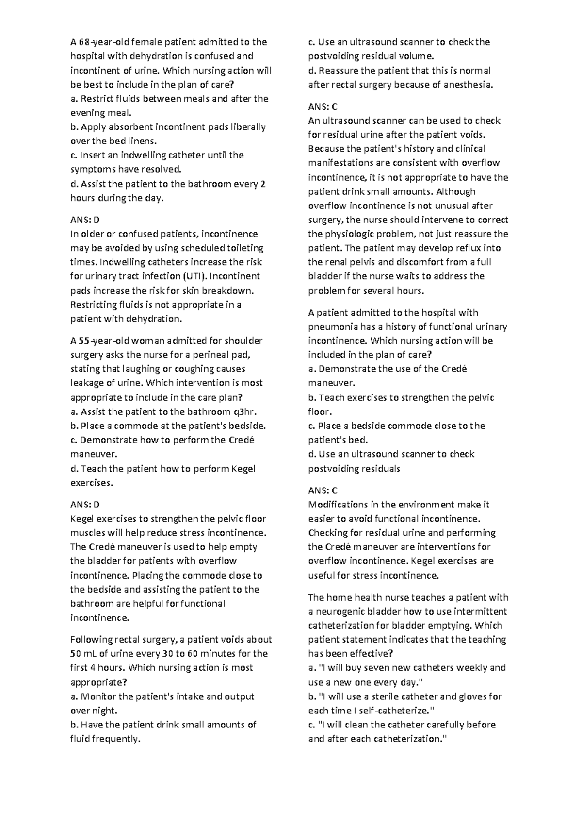 Medsurg Nclex - A 68-year-old female patient admitted to the hospital ...