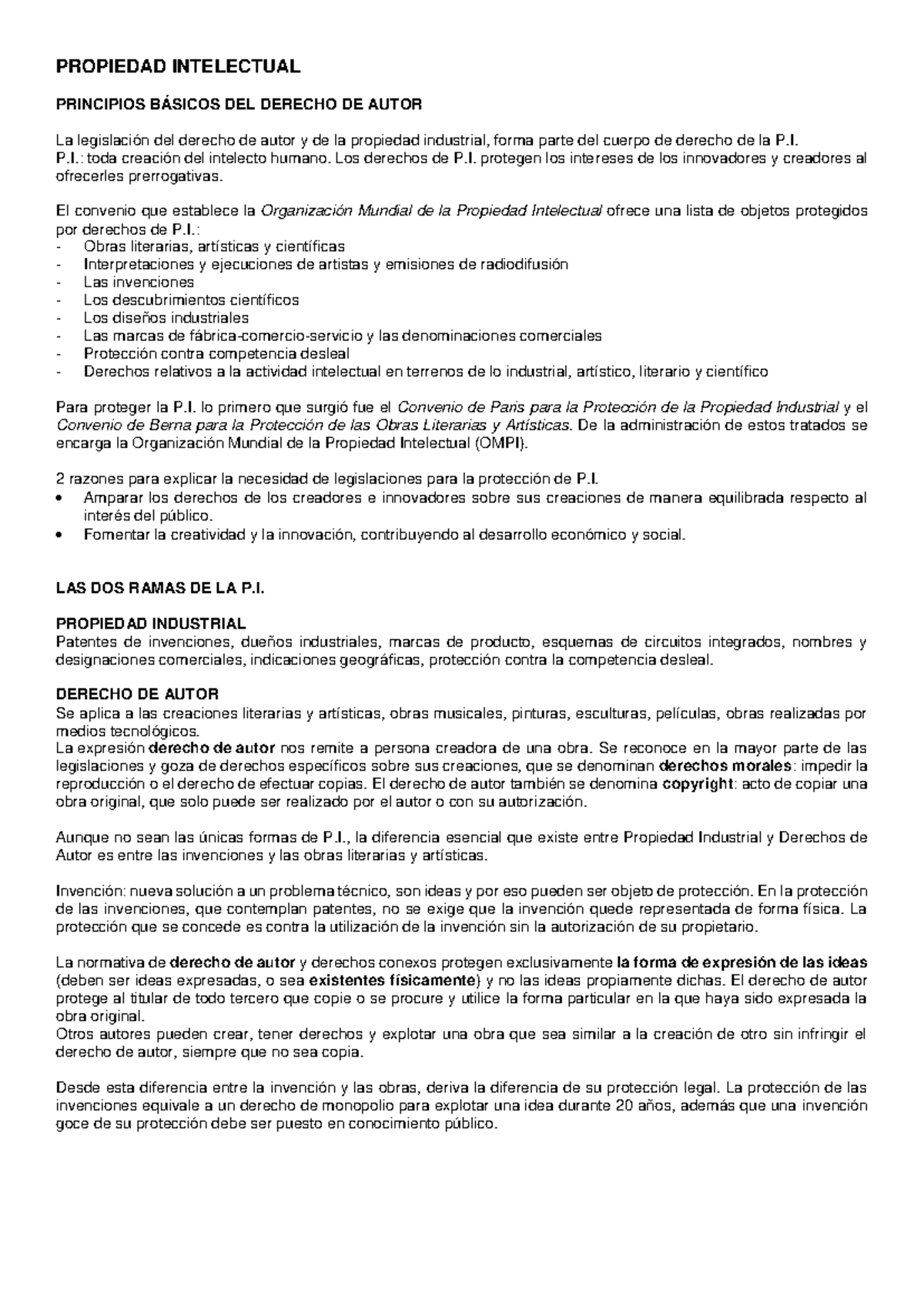 Resumen Final Legislación de Propiedad Intelectual y Derecho de Autor ...