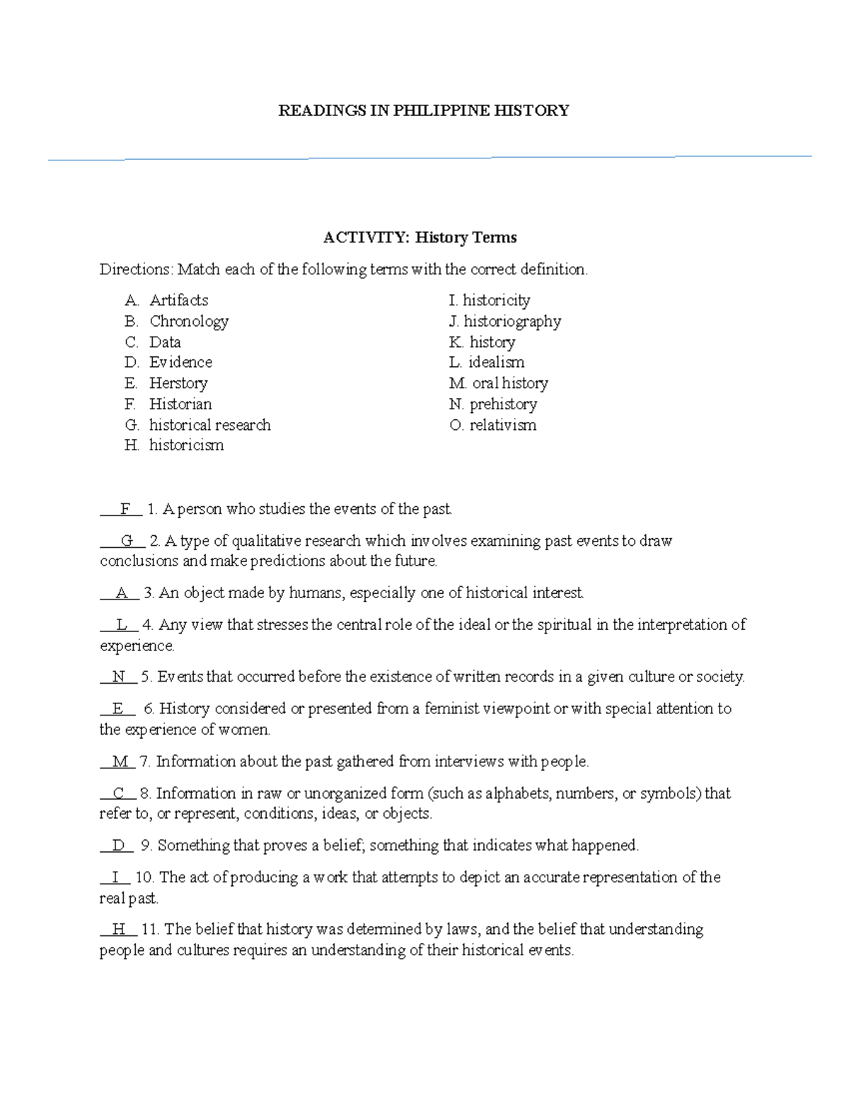 Activity of Chapter 1 - Random files of First Semester - READINGS IN ...