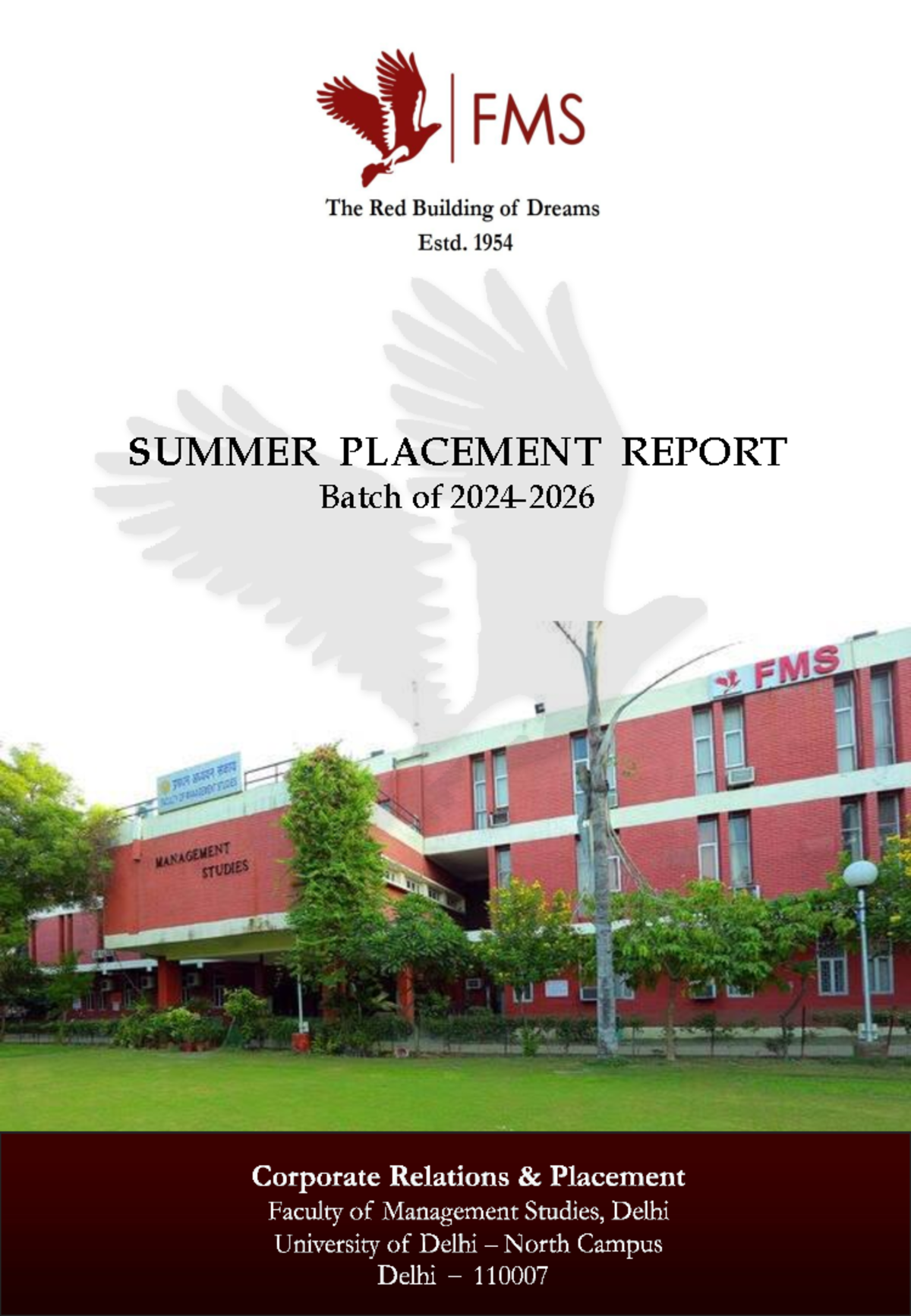 Summer Placement Report 2024: FMS Batch of 2026 Highlights - Studocu