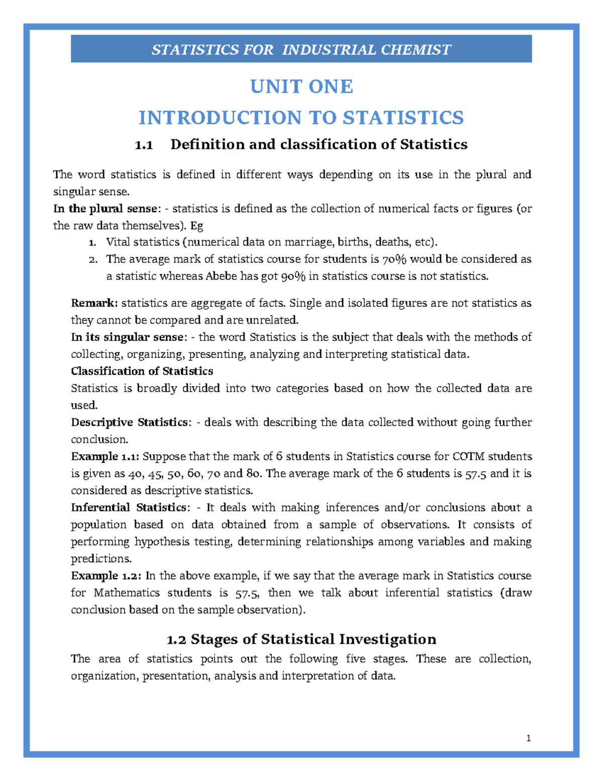 Revised Notes for Statistics (STAT101): Chapters 1-4 Summary - Studocu