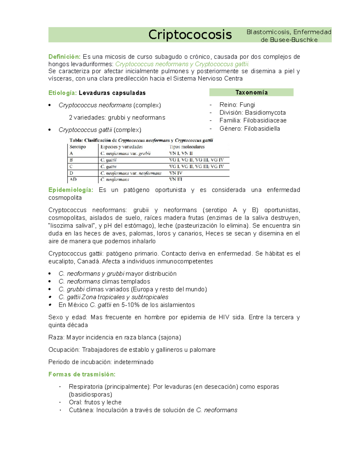 Criptococosis - Criptococosis Definición: Es una micosis de curso ...