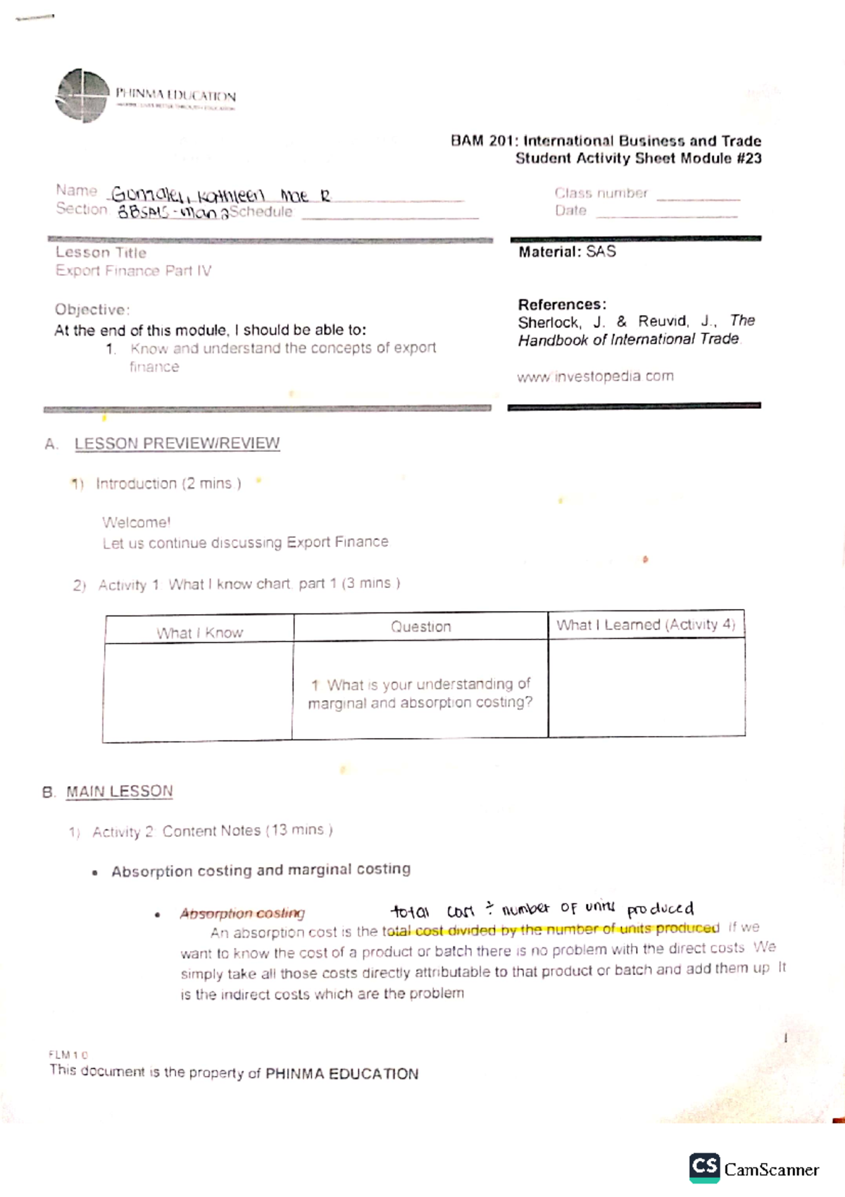 BAM 201 SAS 23 - Document Analysis and Review Notes - Studocu