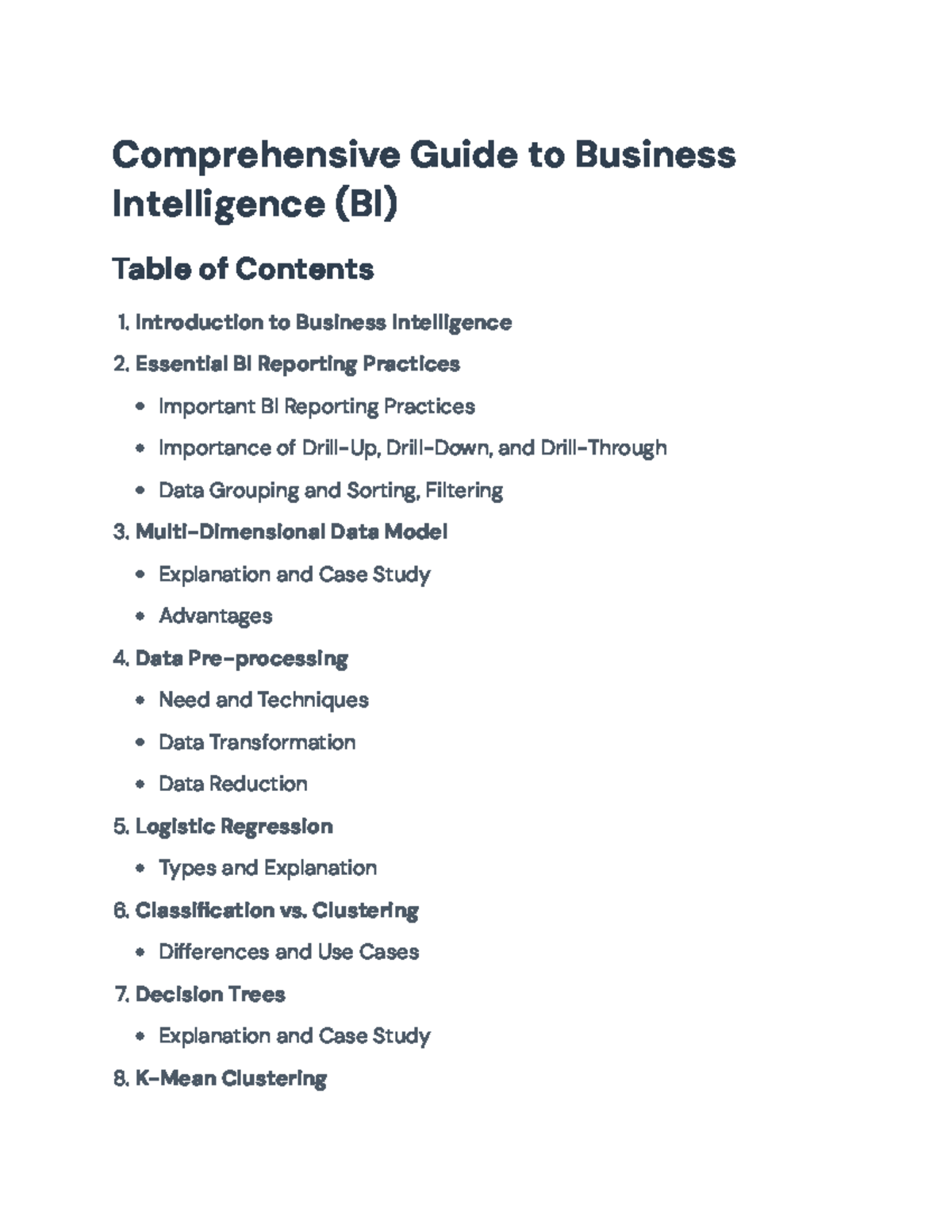 Comprehensive Guide to Business Intelligence (BI) Techniques and Tools ...