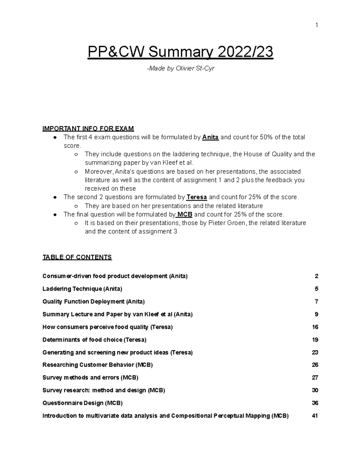 PPCW Exam Guide 2022/23: Key Techniques and Consumer Insights - Studeersnel
