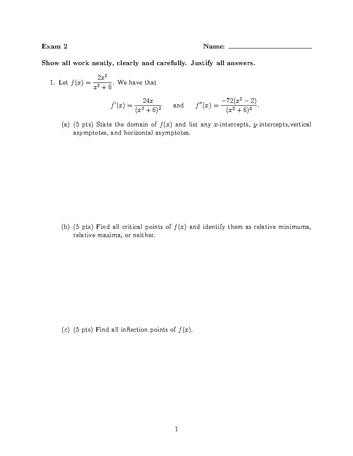 Exam 2 - Analysis of Functions and Optimization Techniques - Studocu