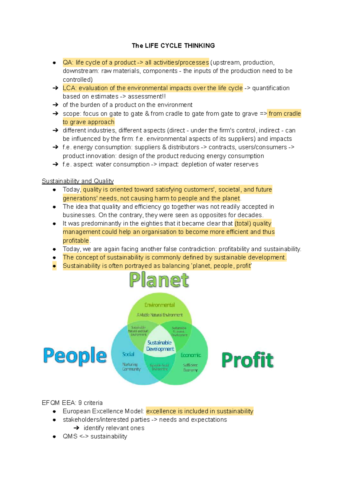 LCA Notes: Life Cycle Thinking and Environmental Impact Assessment ...