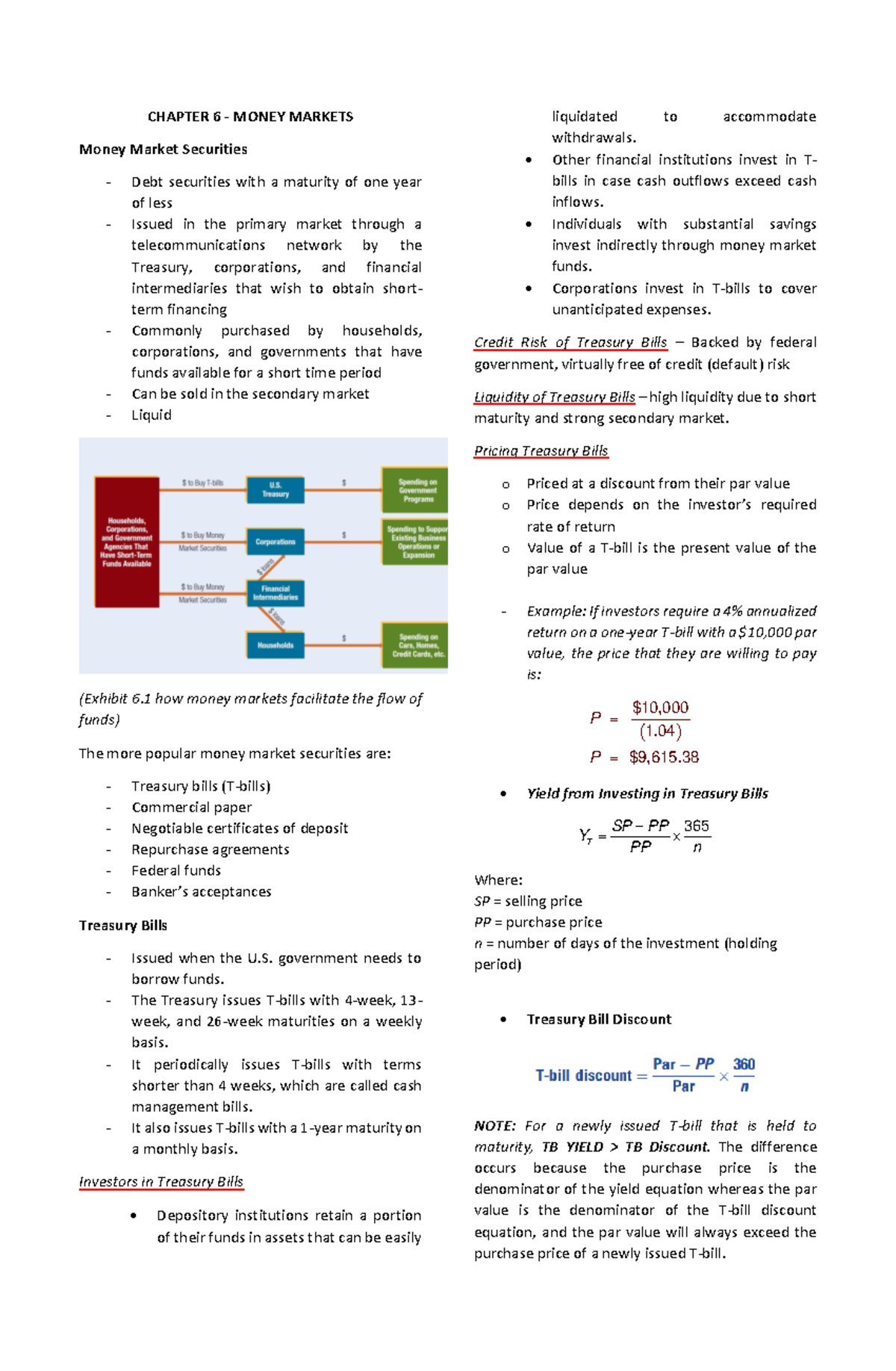 06-Money Markets-Chapter 6 Focus Notes and Key Concepts - Studocu