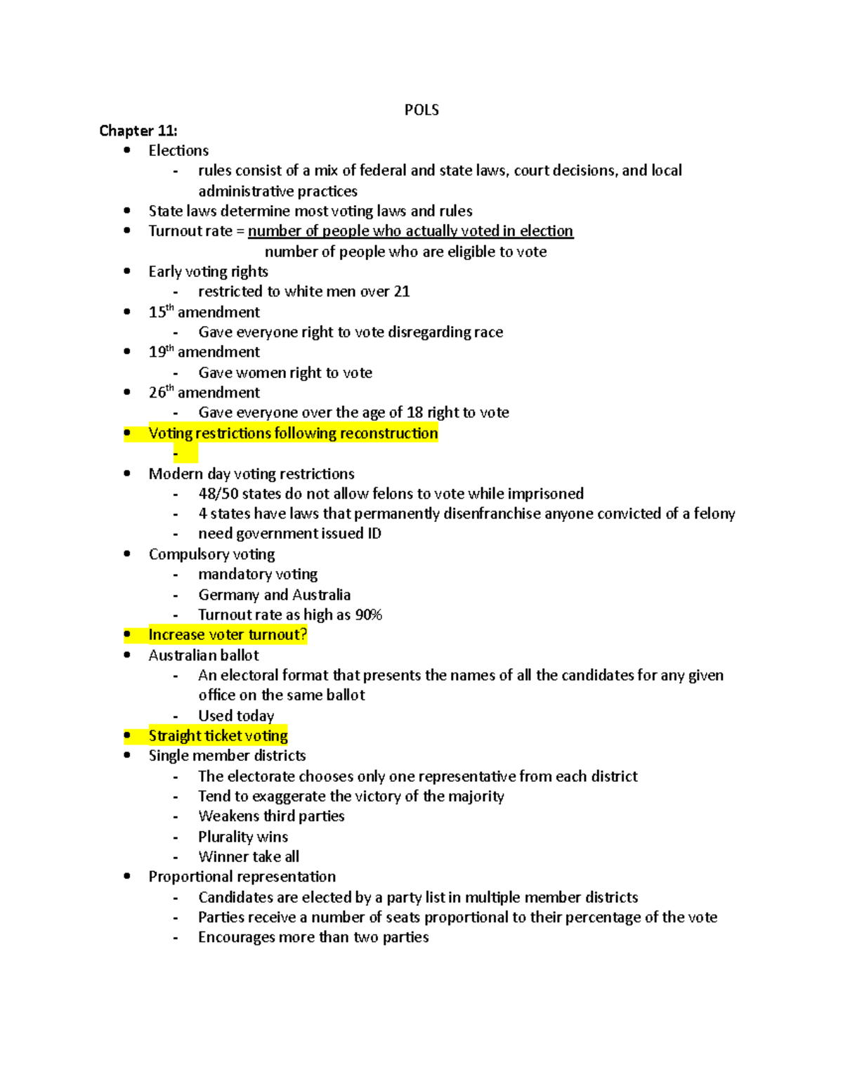 POLS 101 Study Guide: Elections, Political Parties, and Media - Studocu