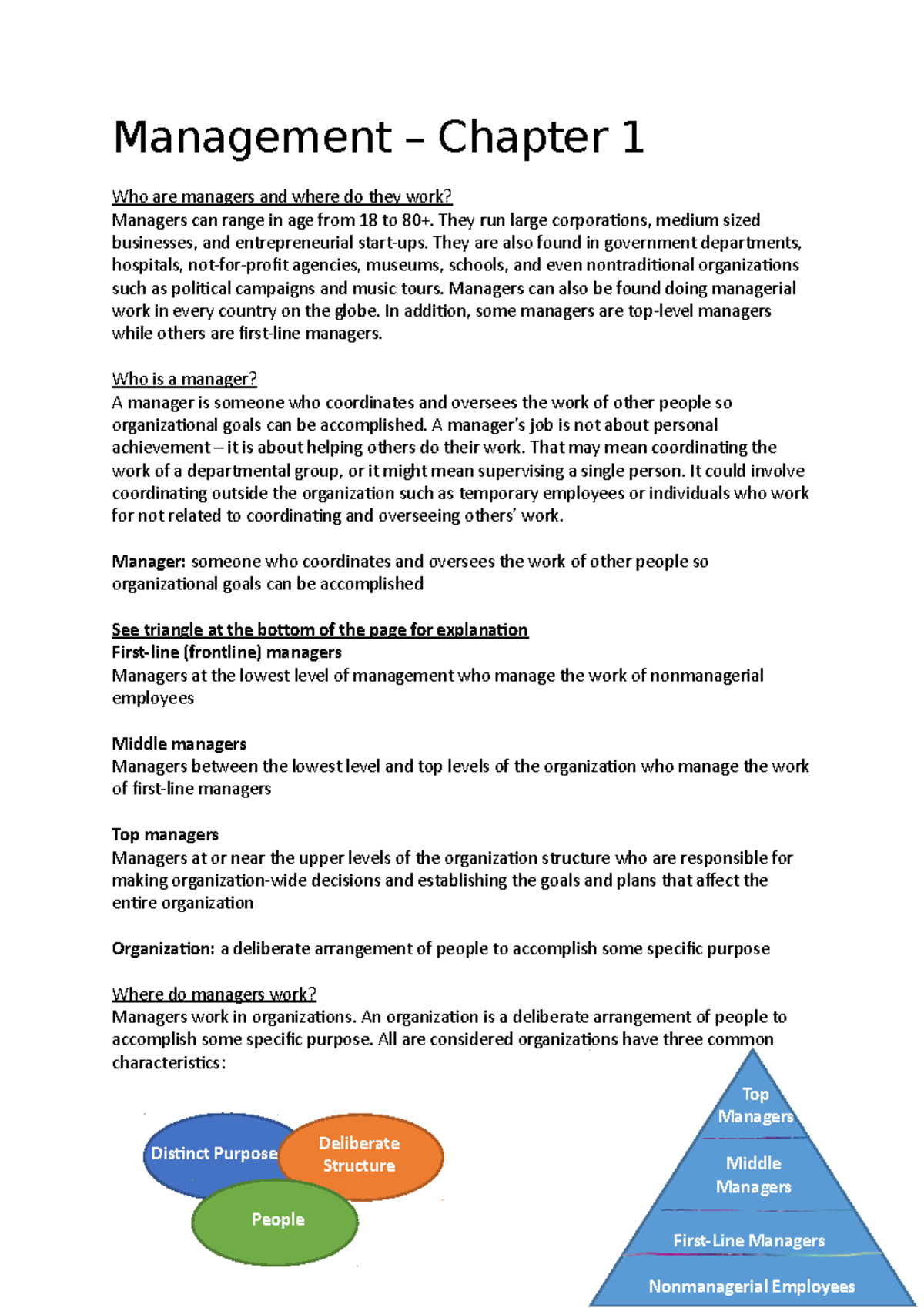 Management Essentials: Summary of Chapter 1 Insights - Studeersnel