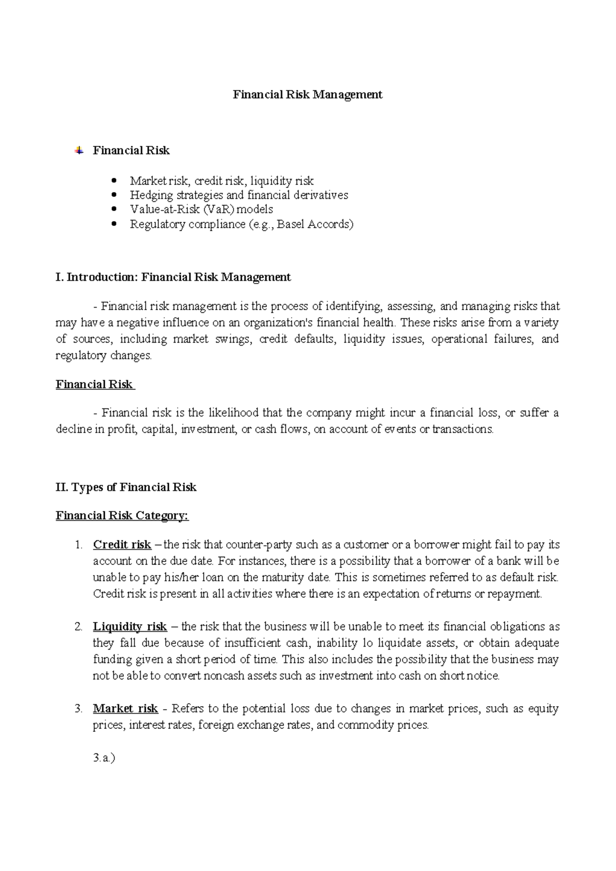 Financial Risk Management - Financial Risk Management Financial Risk ...